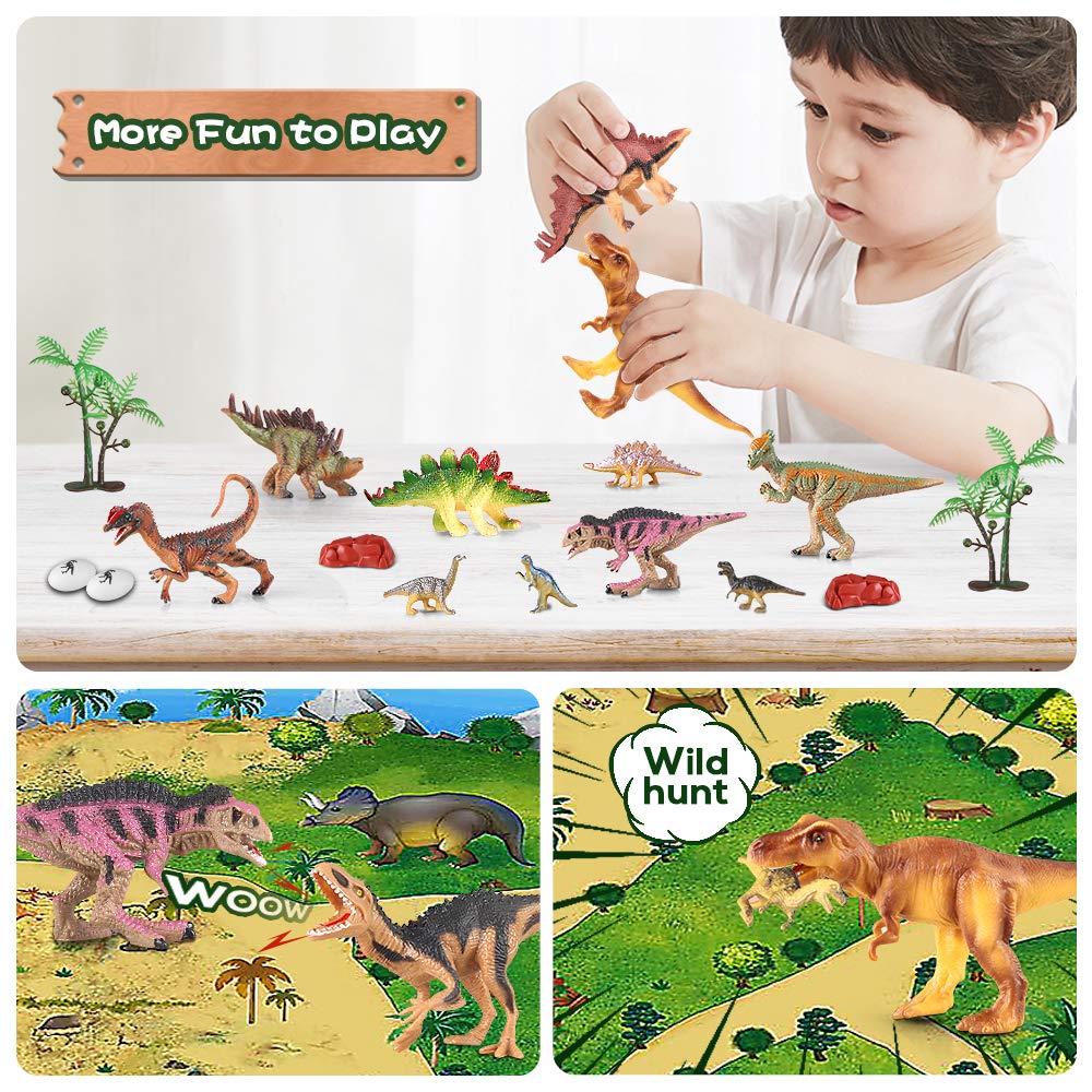 50pcs Dinosaur Figures Toys with Activity Play Mat - Image 3
