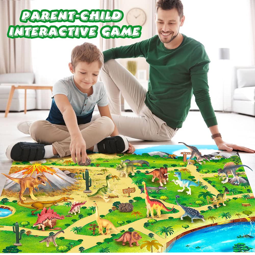 50pcs Dinosaur Figures Toys with Activity Play Mat - Image 5