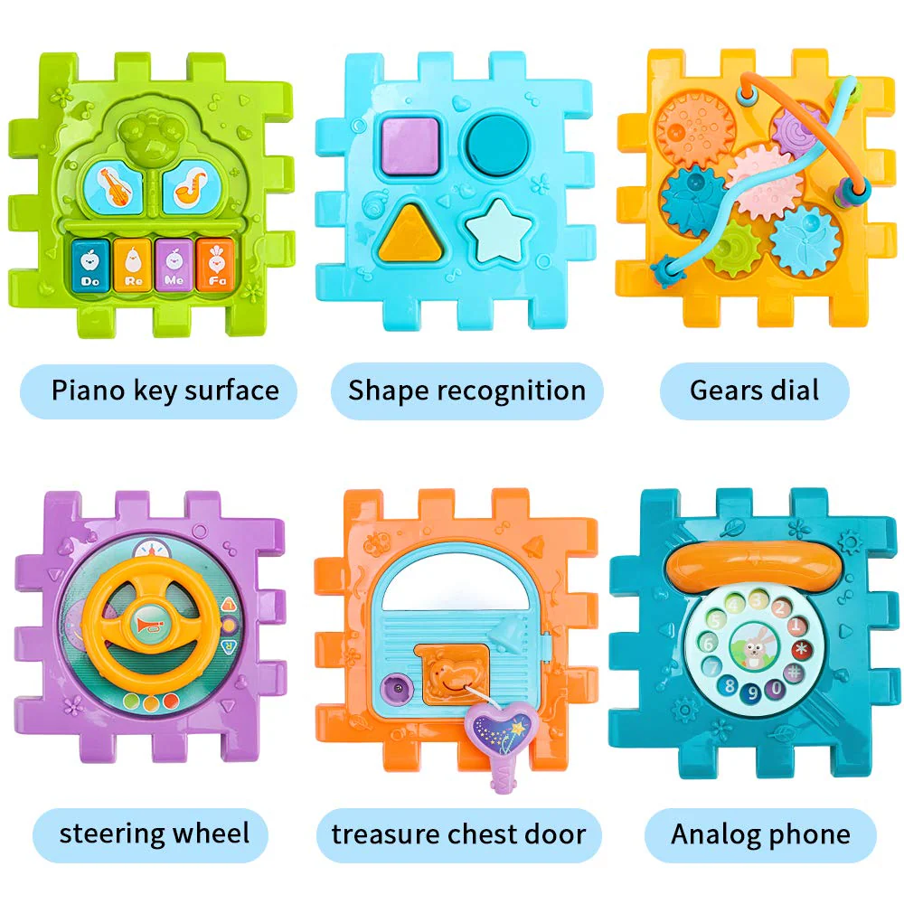6 in 1 Learning Cube Play Kids Activity Center Cube Shape Sorting Toys - Image 3