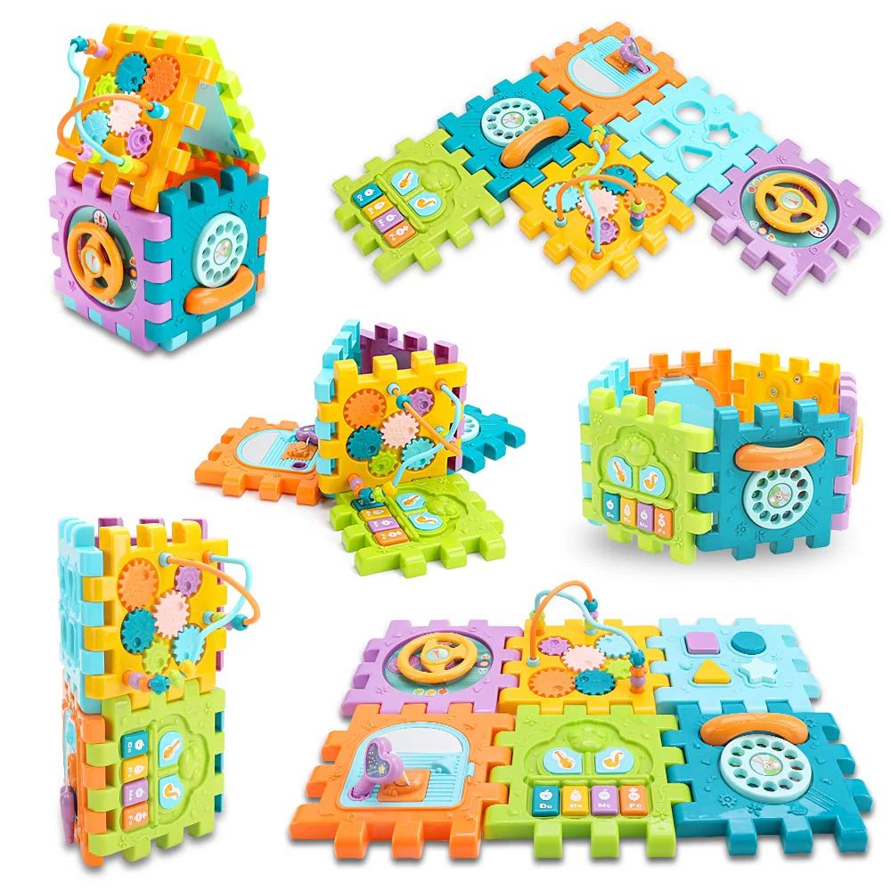 6 in 1 Learning Cube Play Kids Activity Center Cube Shape Sorting Toys - Image 4