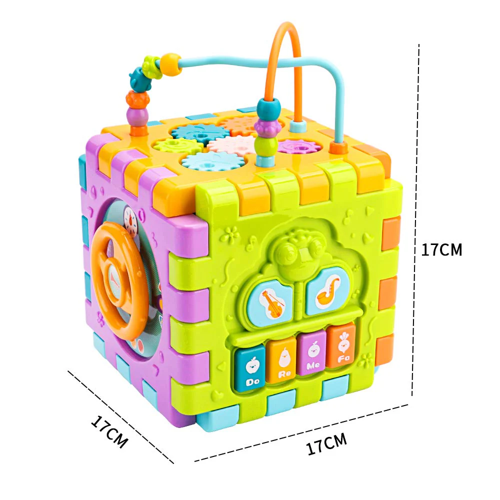 6 in 1 Learning Cube Play Kids Activity Center Cube Shape Sorting Toys - Image 6