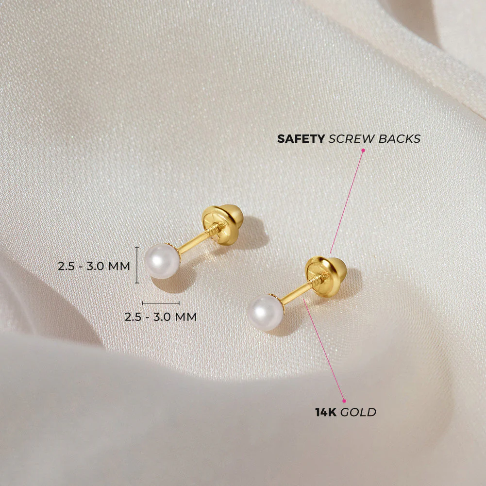 925 Sterling Silver Pearl Children's Earrings - Image 5