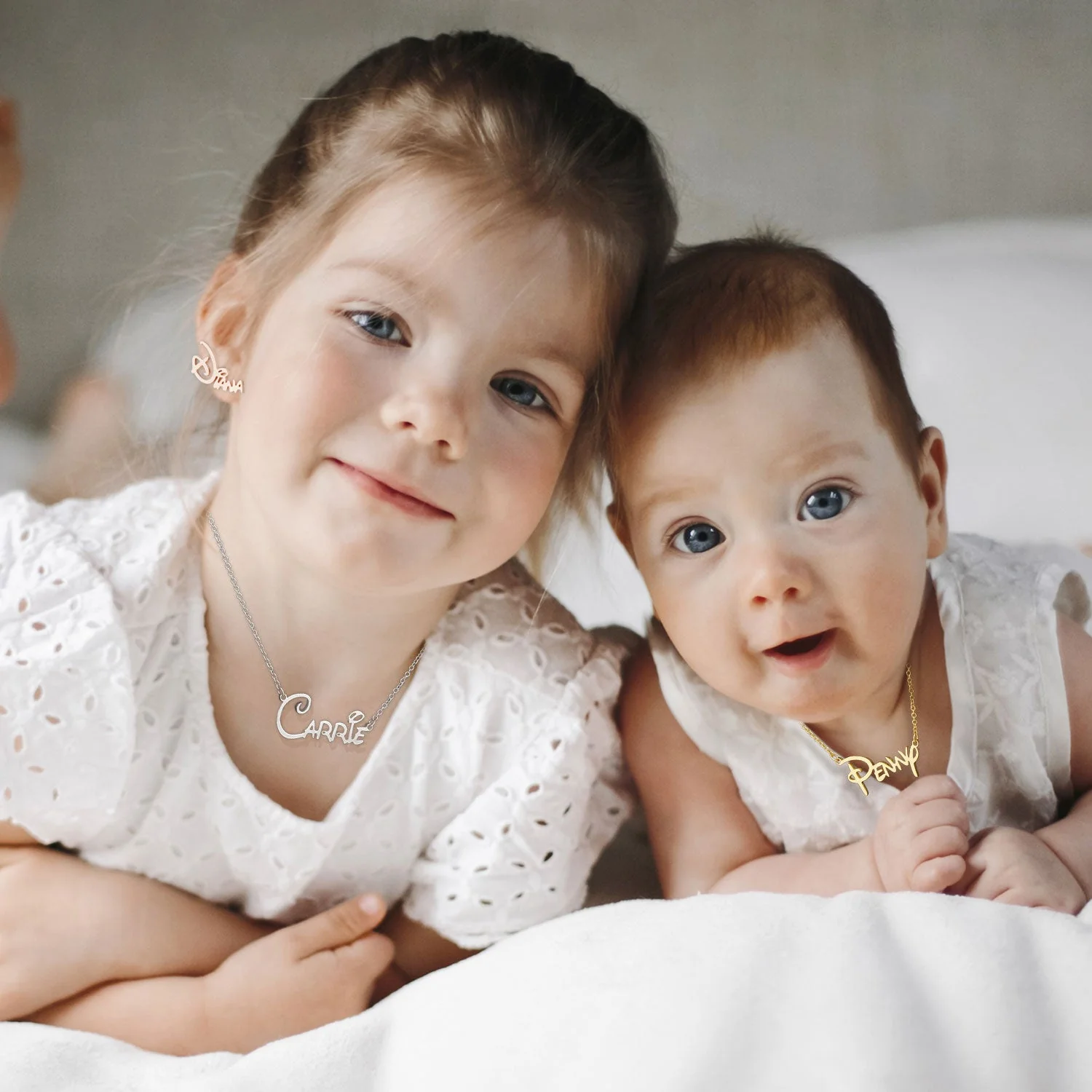 Sterling Silver Custom Princess Kids Name Earrings - Image 3