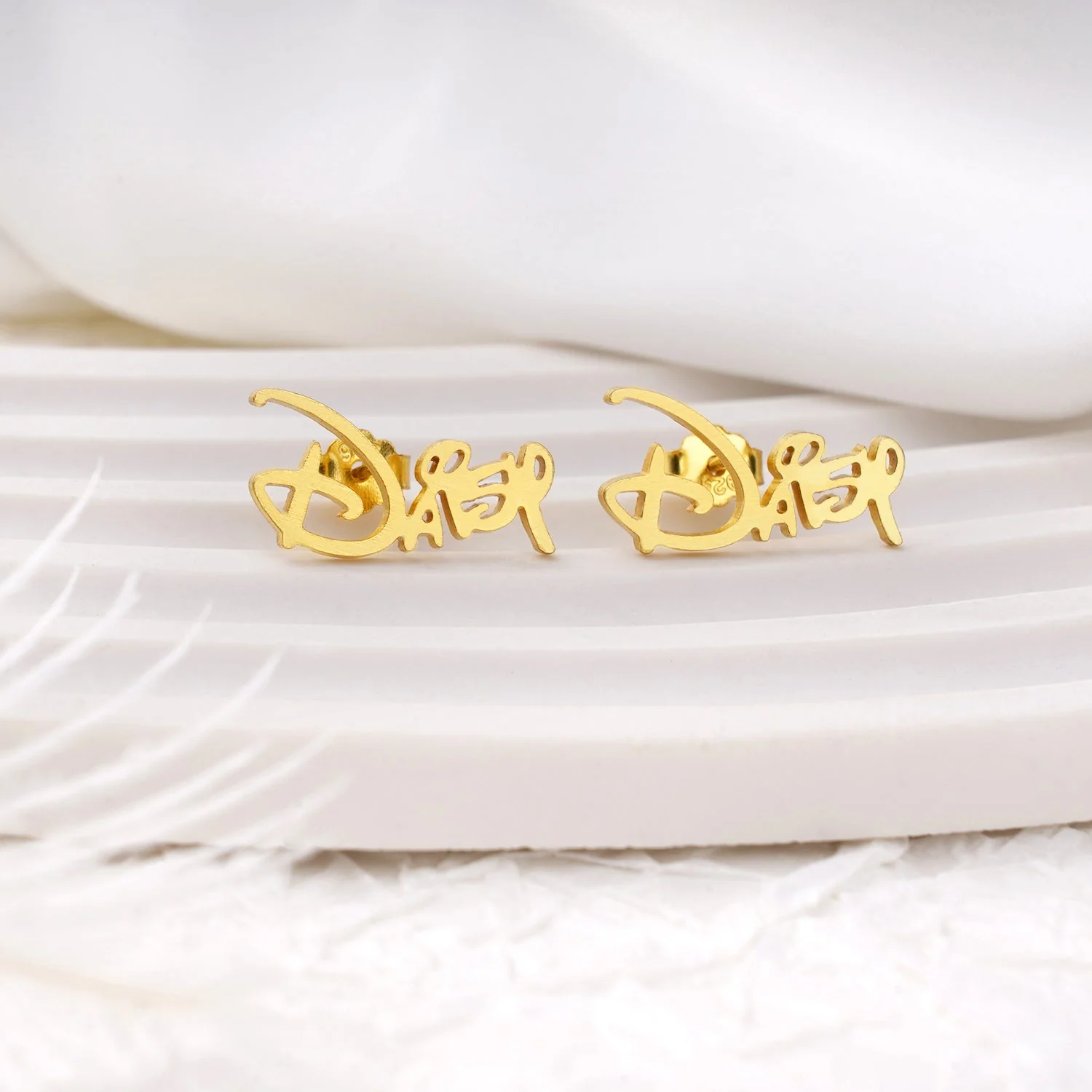 Sterling Silver Custom Princess Kids Name Earrings - Image 5