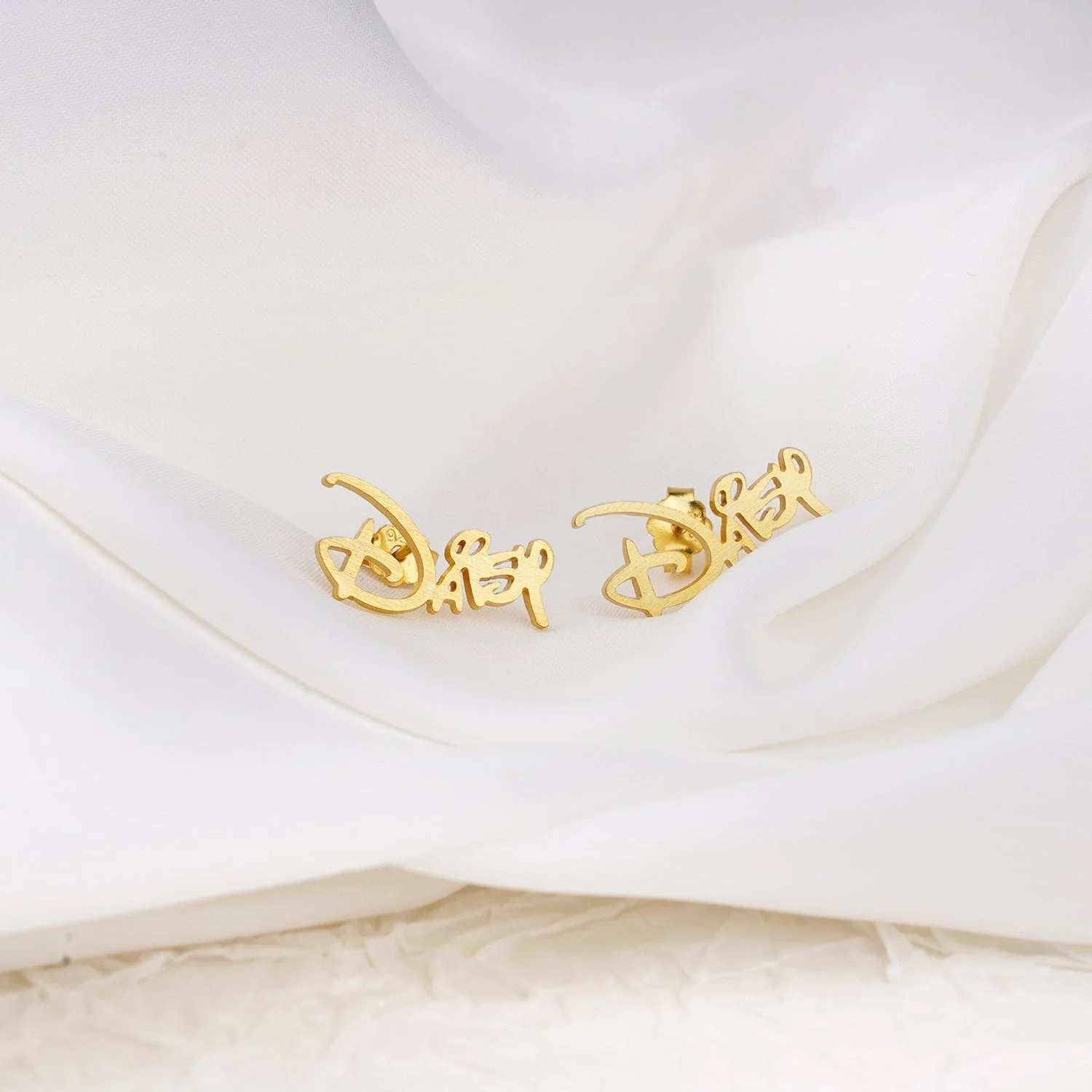 Sterling Silver Custom Princess Kids Name Earrings - Image 6