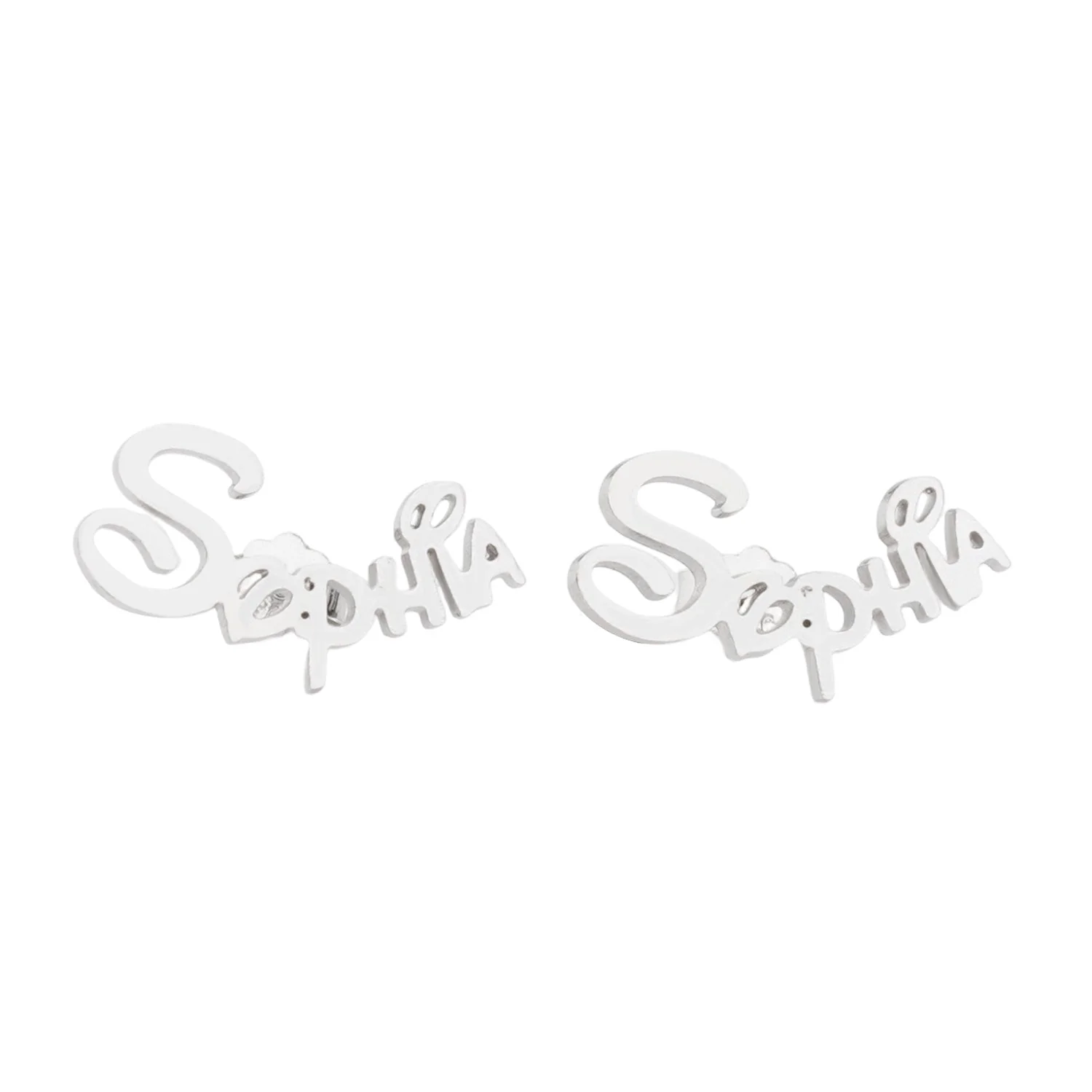 Sterling Silver Custom Princess Kids Name Earrings - Image 8