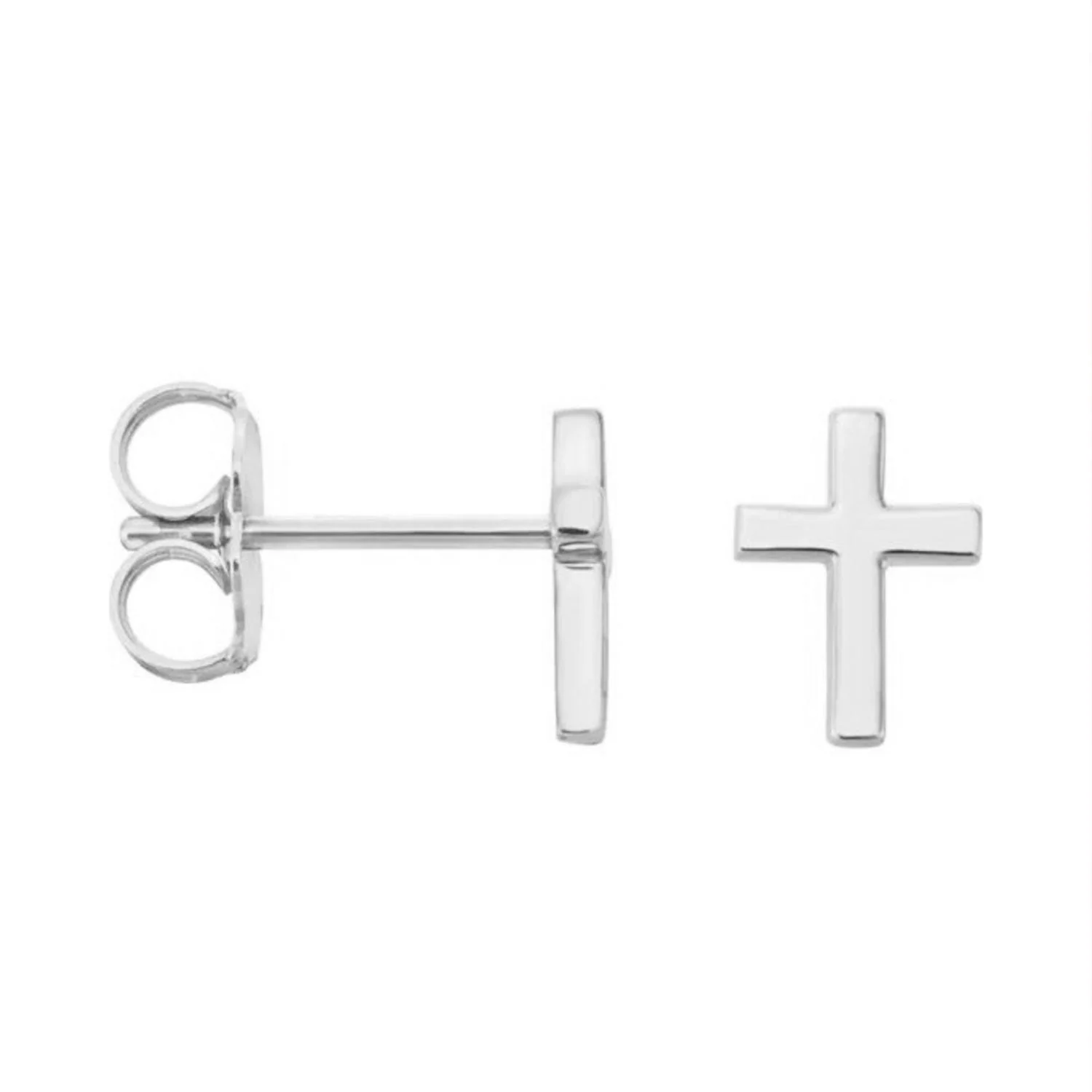 925 Sterling Silver Kids Cross Earrings - Image 5