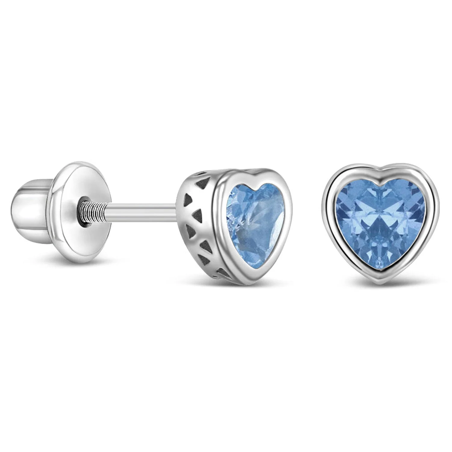925 Kids Multi-Color Sparkling Heart Stud - Image 10