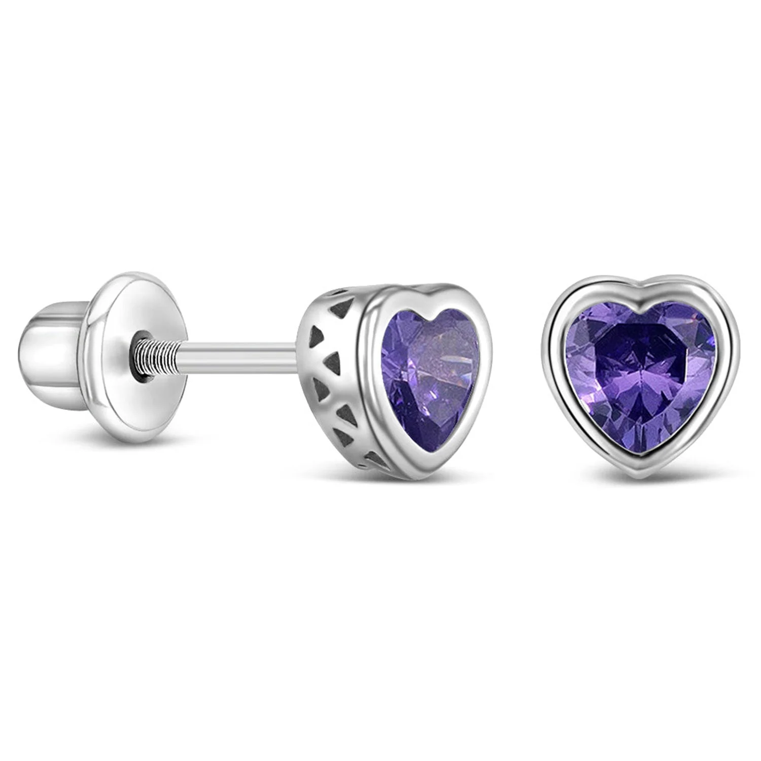 925 Kids Multi-Color Sparkling Heart Stud - Image 11