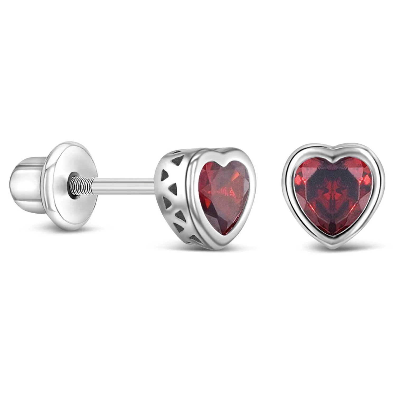 925 Kids Multi-Color Sparkling Heart Stud - Image 12