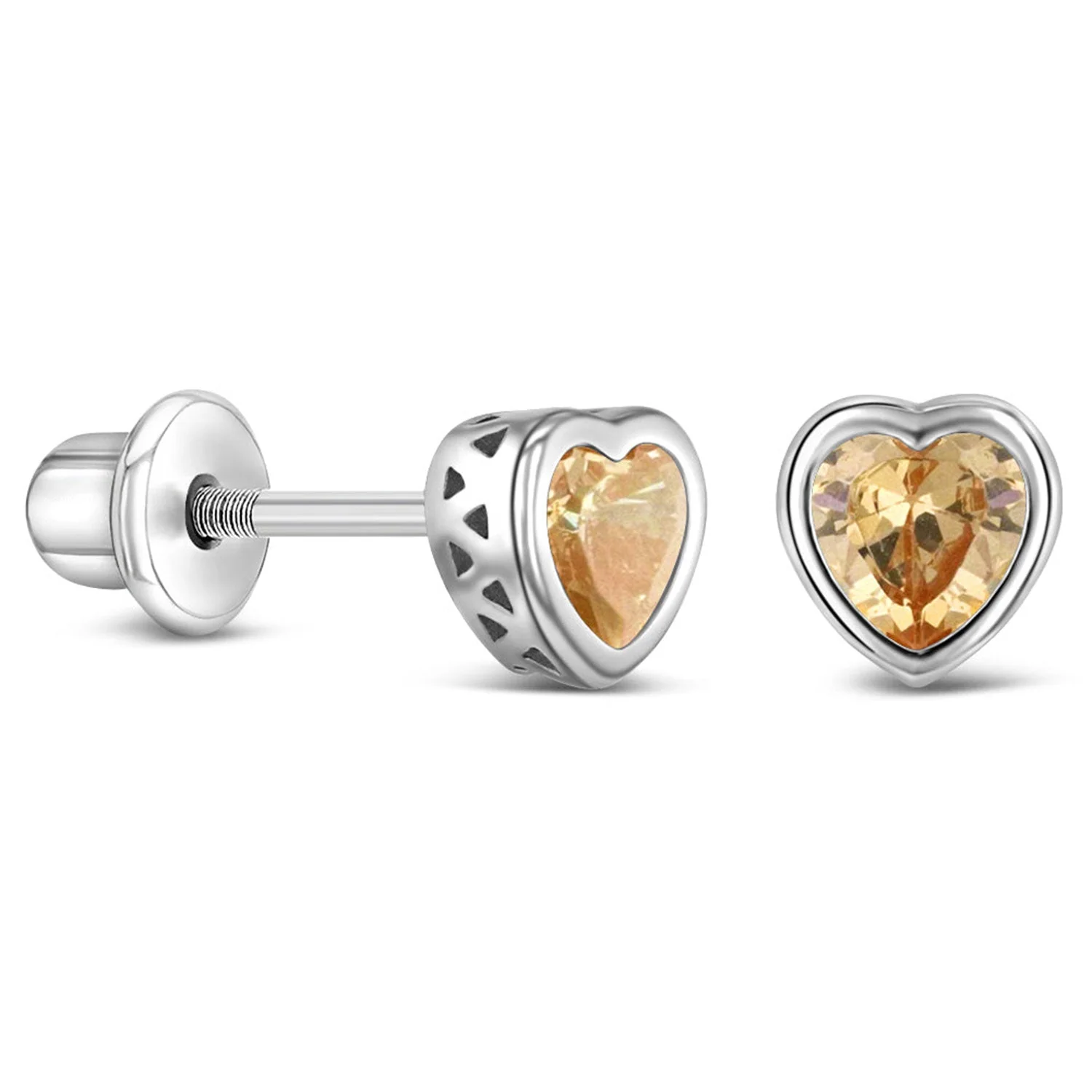 925 Kids Multi-Color Sparkling Heart Stud - Image 14