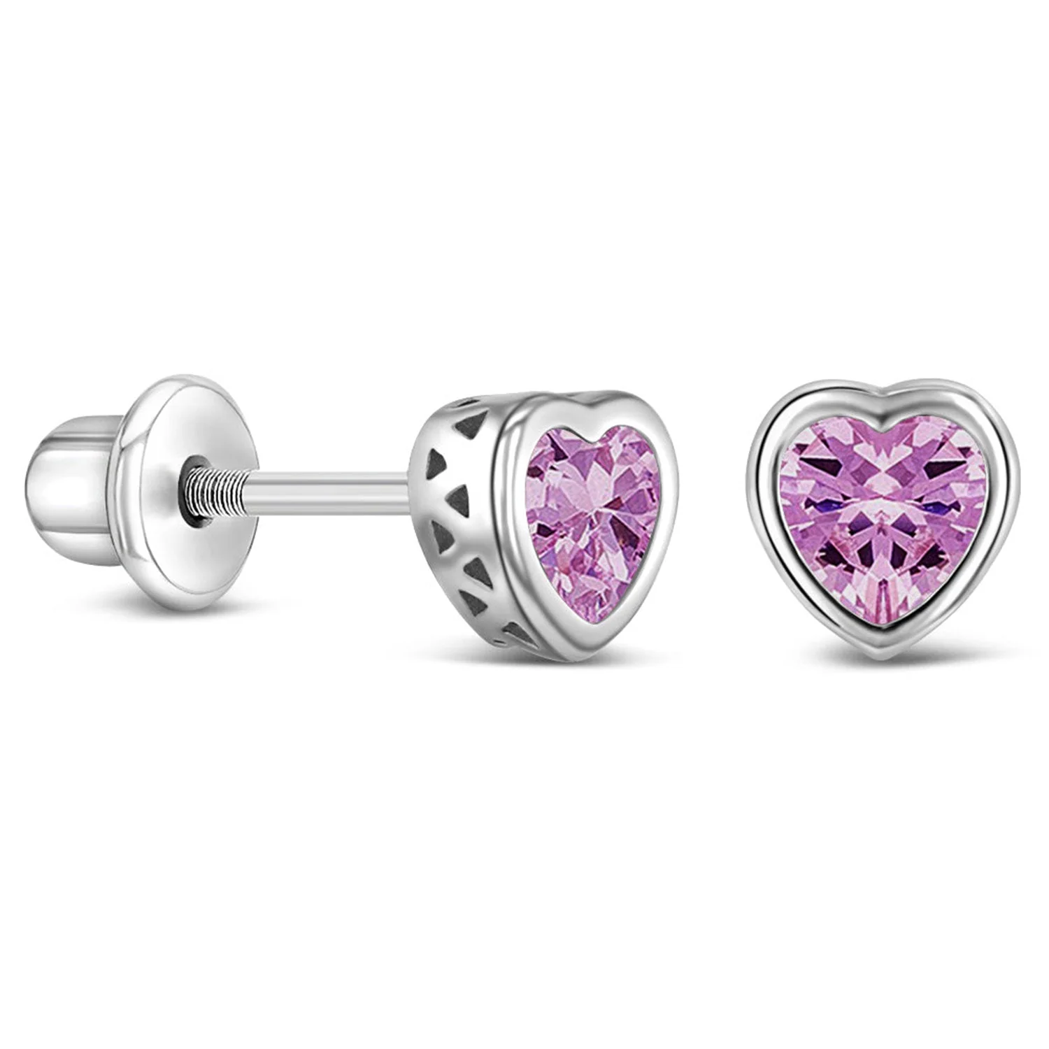 925 Kids Multi-Color Sparkling Heart Stud - Image 15