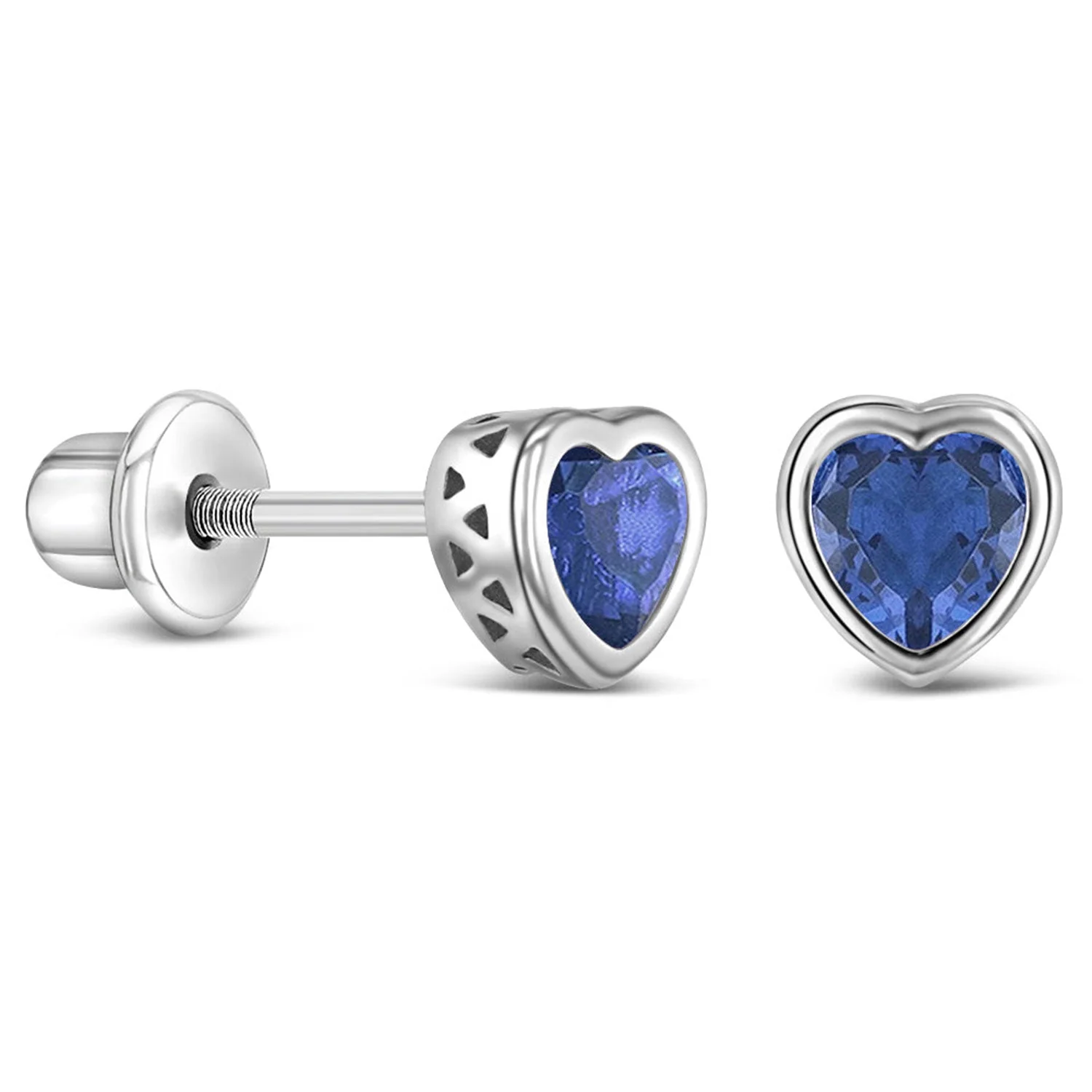 925 Kids Multi-Color Sparkling Heart Stud - Image 16