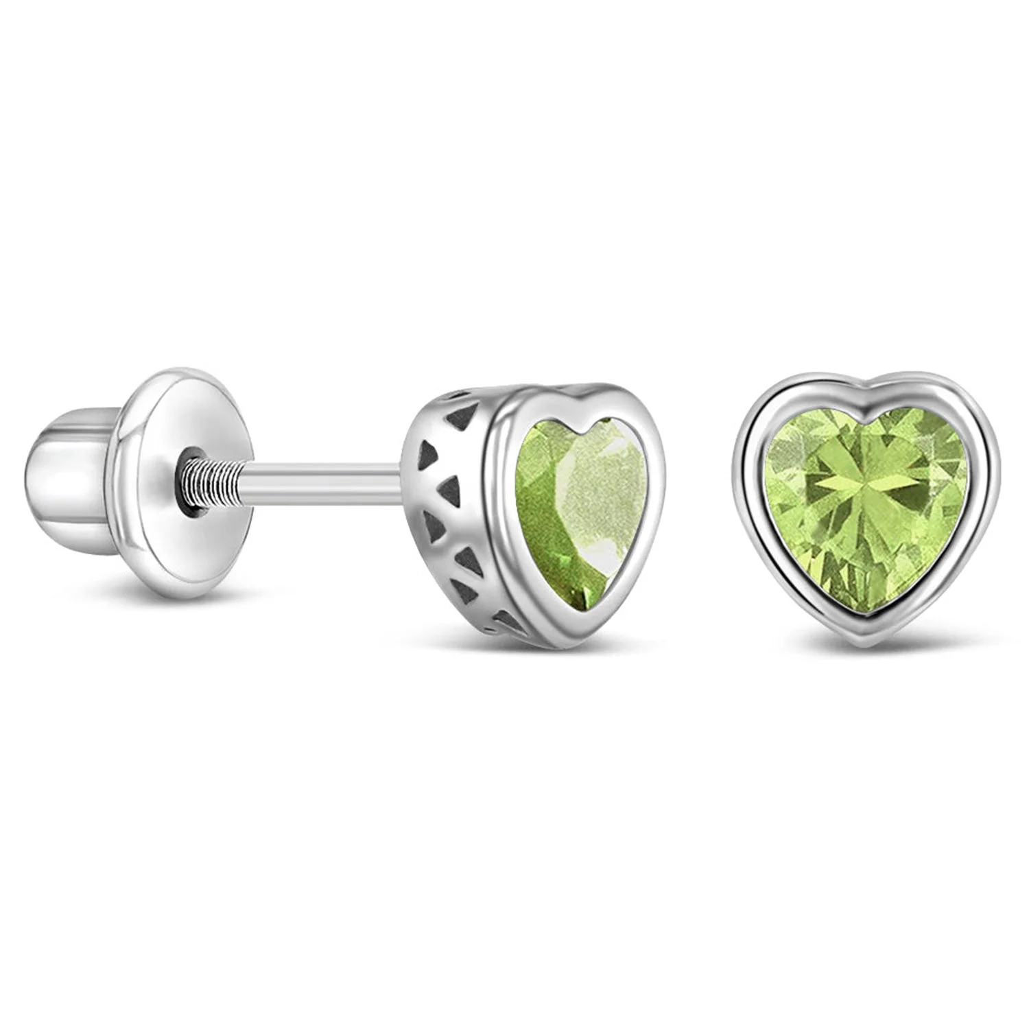 925 Kids Multi-Color Sparkling Heart Stud - Image 17