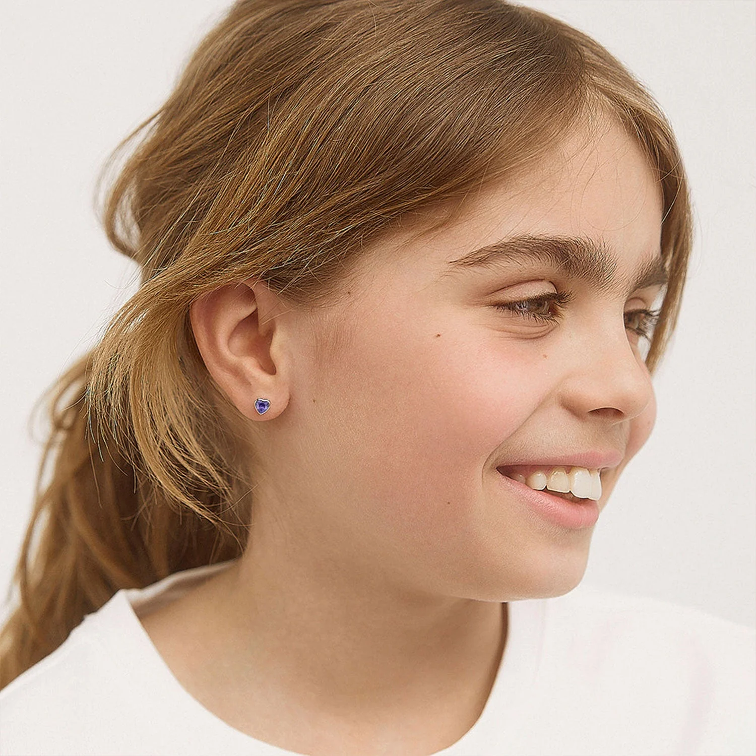 925 Kids Multi-Color Sparkling Heart Stud - Image 4