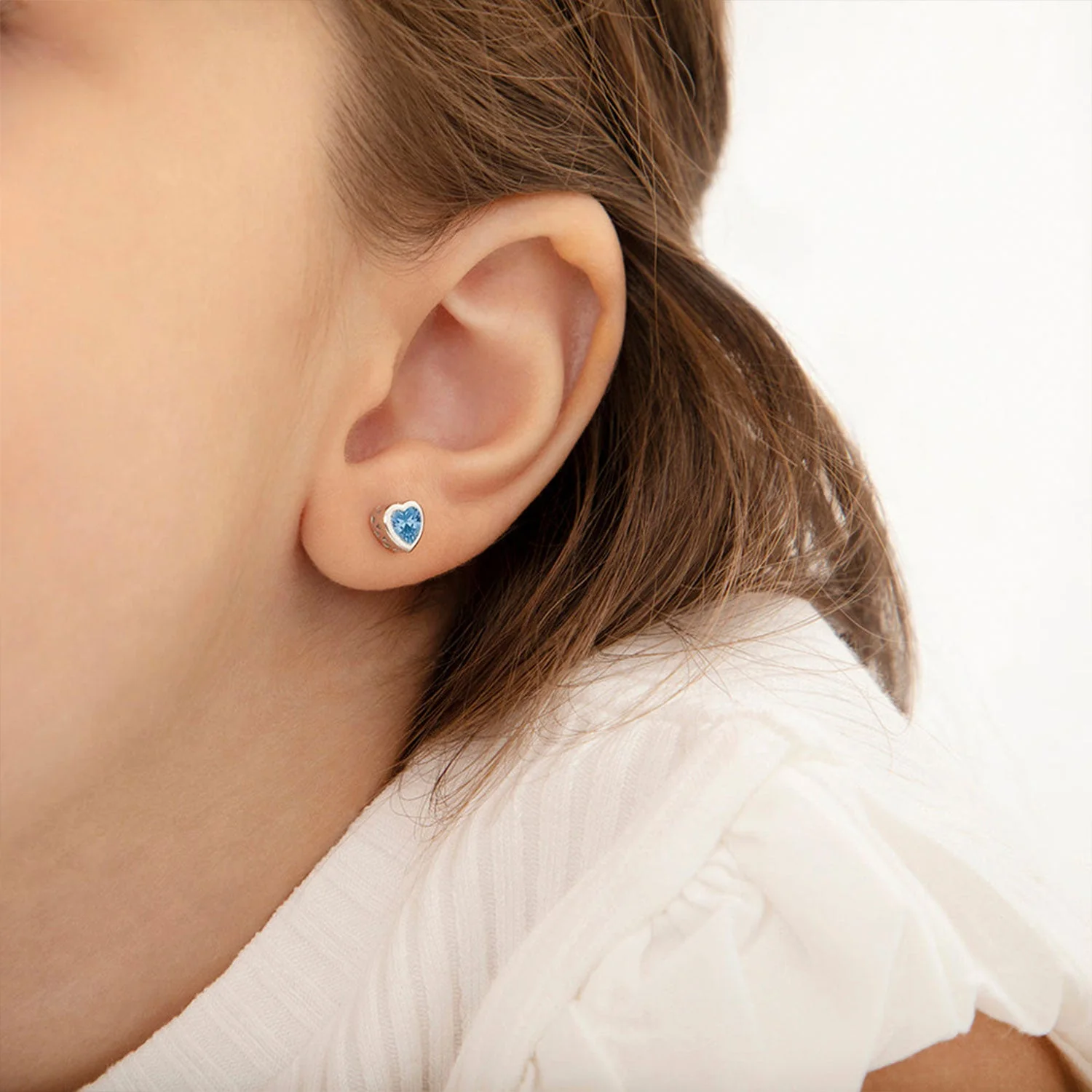 925 Kids Multi-Color Sparkling Heart Stud - Image 5