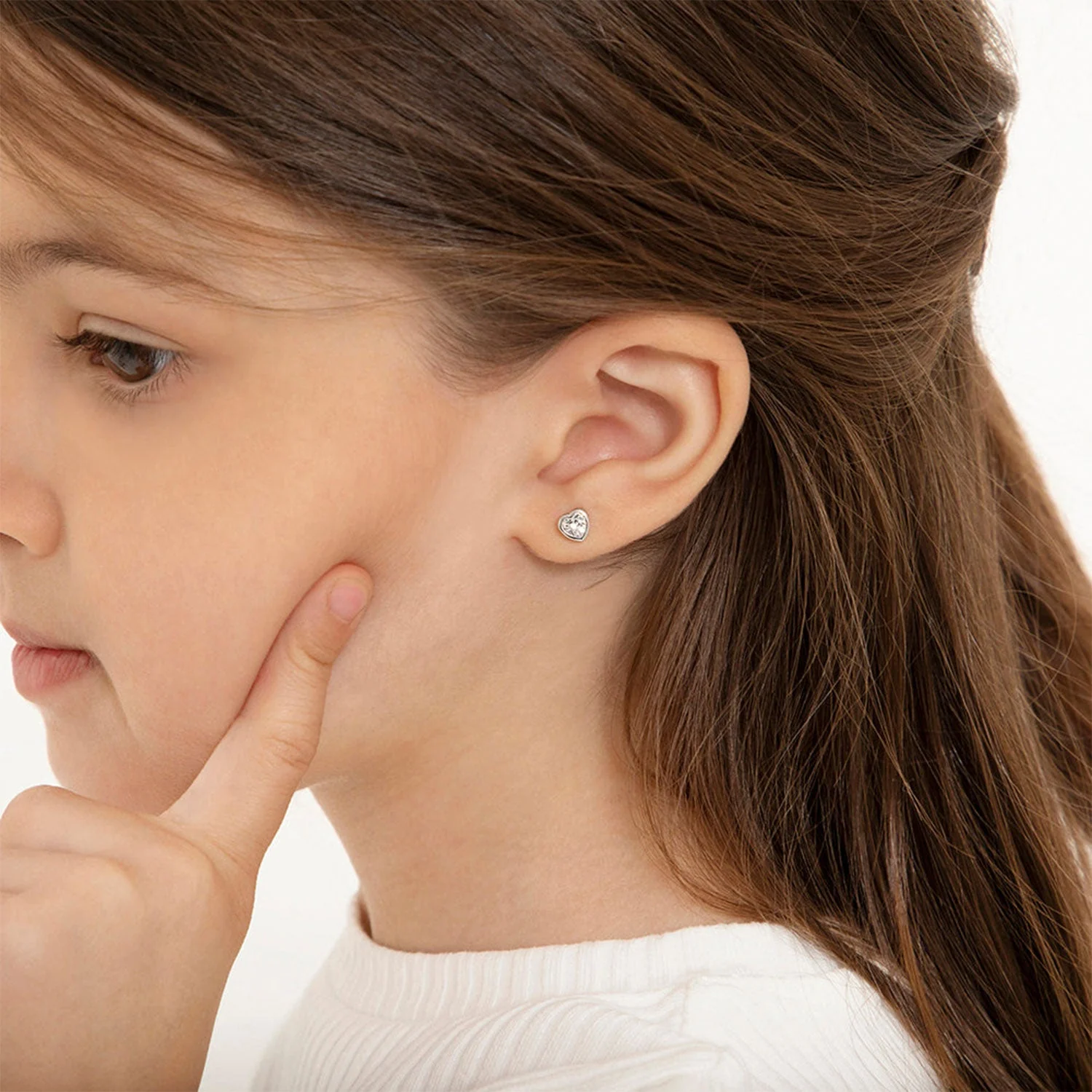 925 Kids Multi-Color Sparkling Heart Stud - Image 6