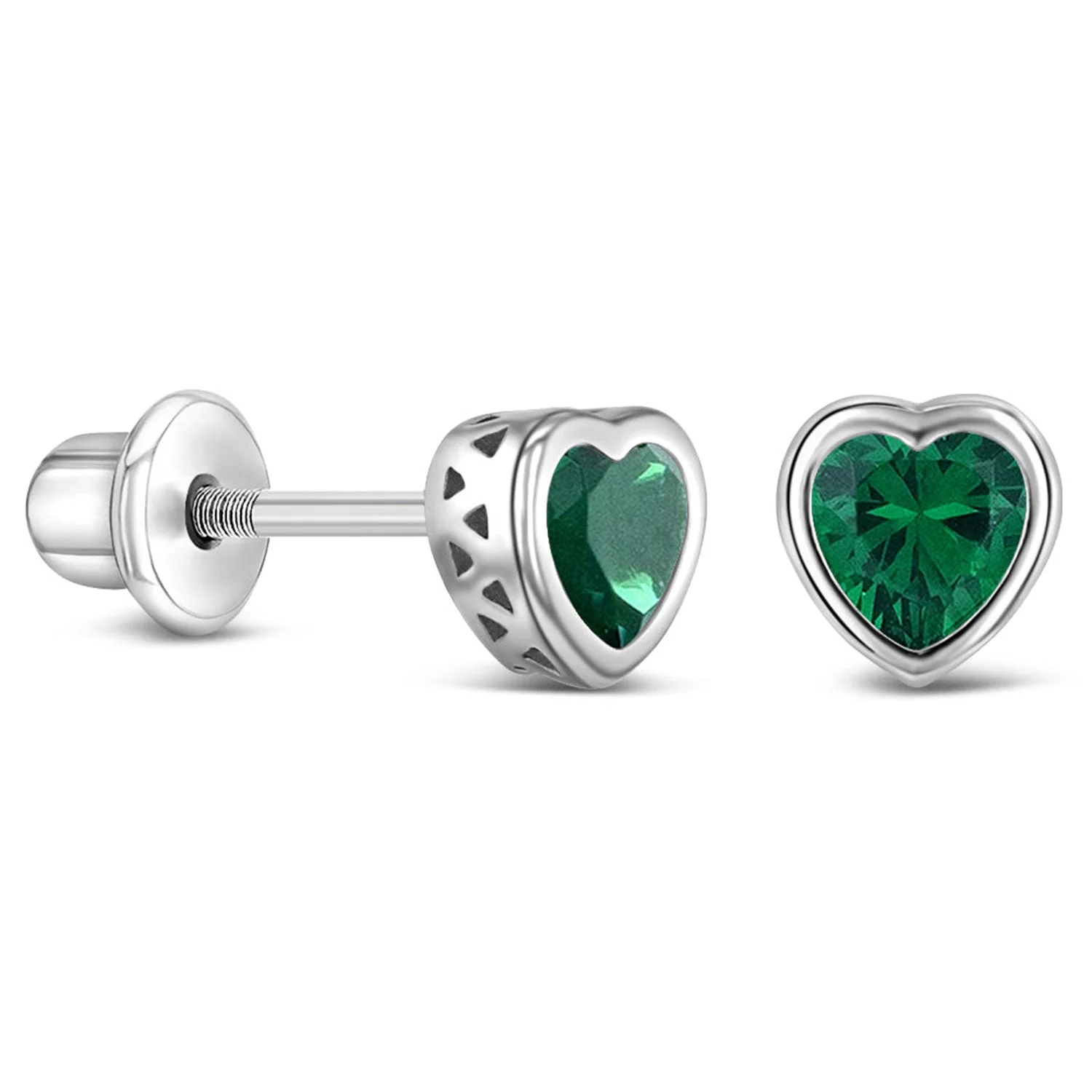 925 Kids Multi-Color Sparkling Heart Stud - Image 8