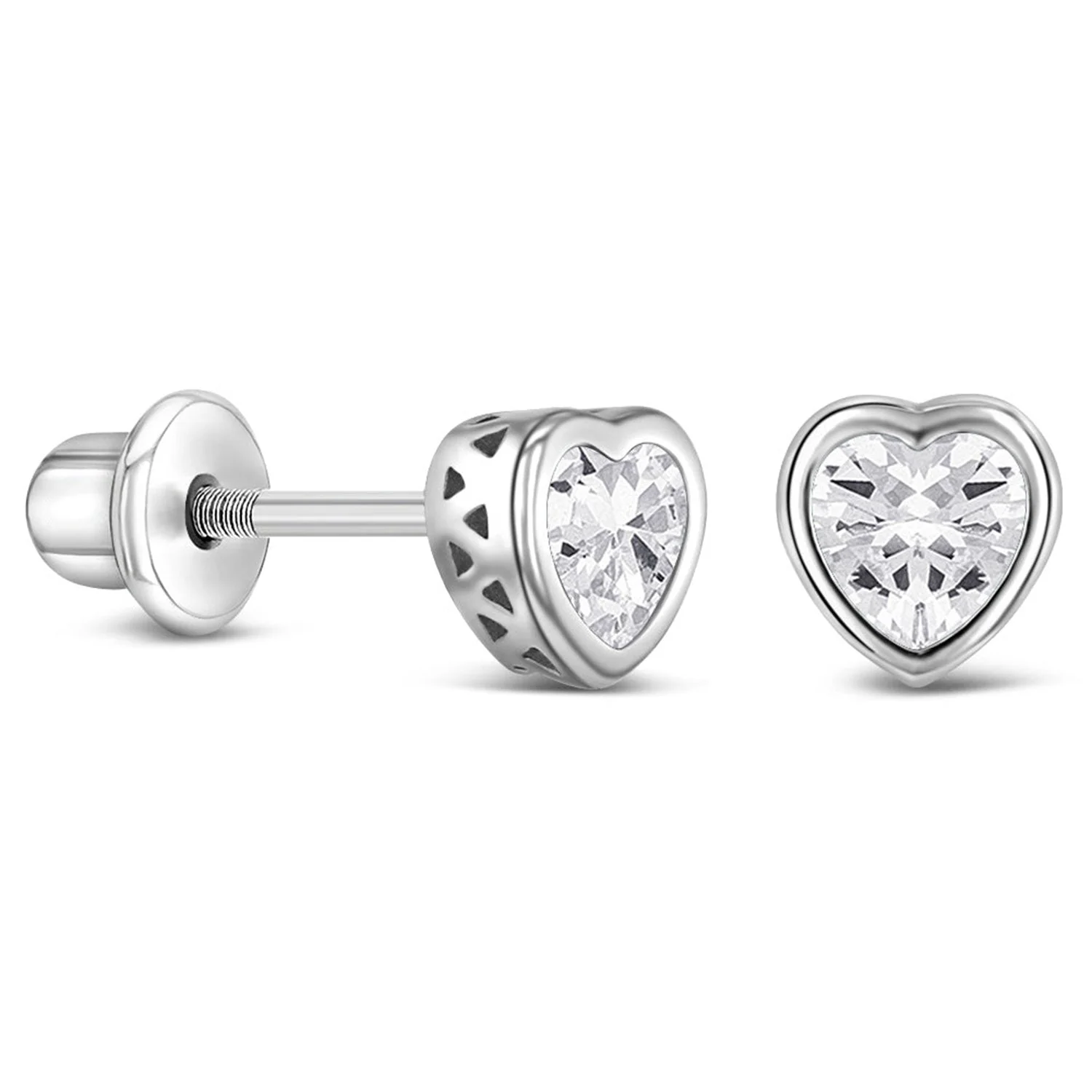 925 Kids Multi-Color Sparkling Heart Stud - Image 9