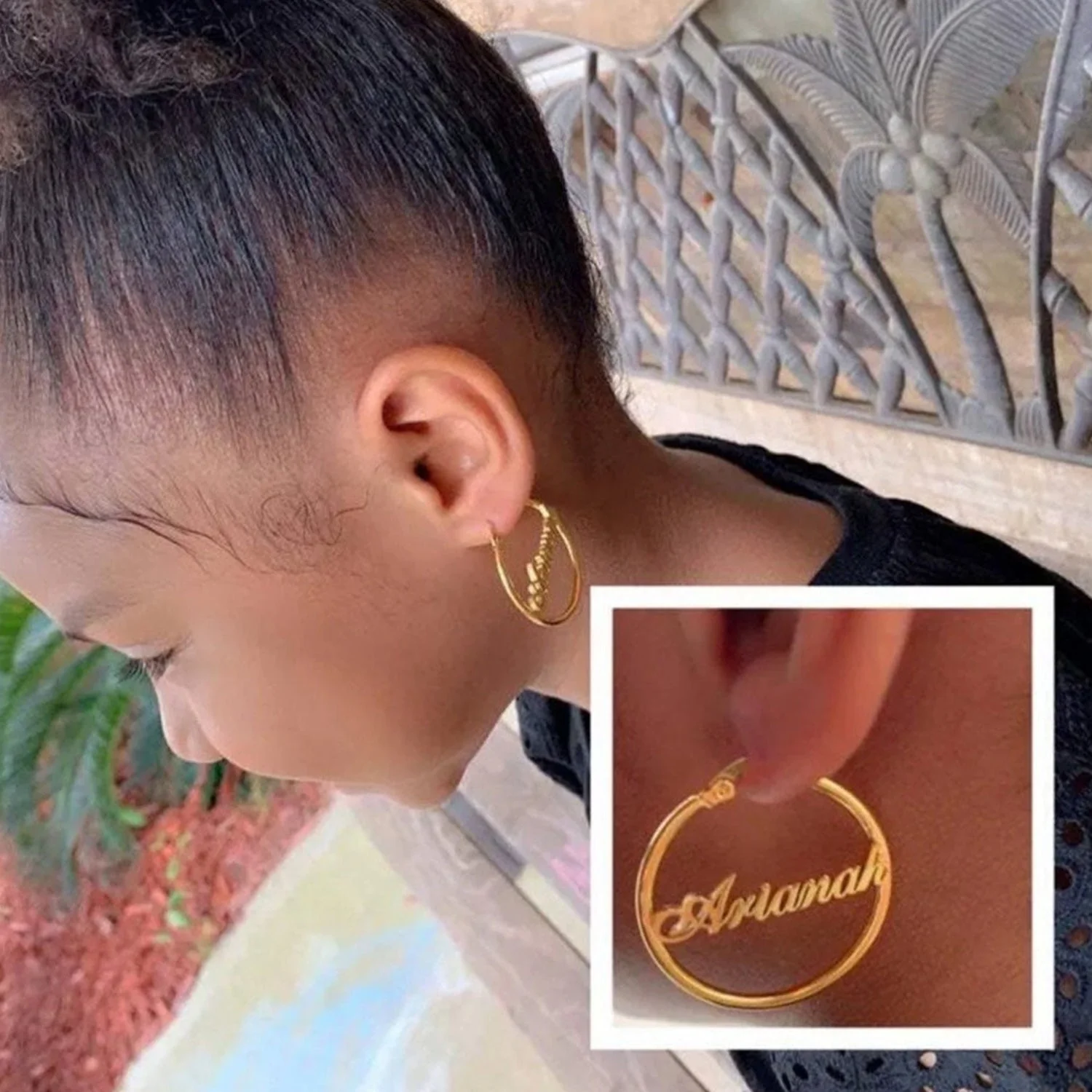 Sterling Silver Personalized Kids Name Earrings - Image 3