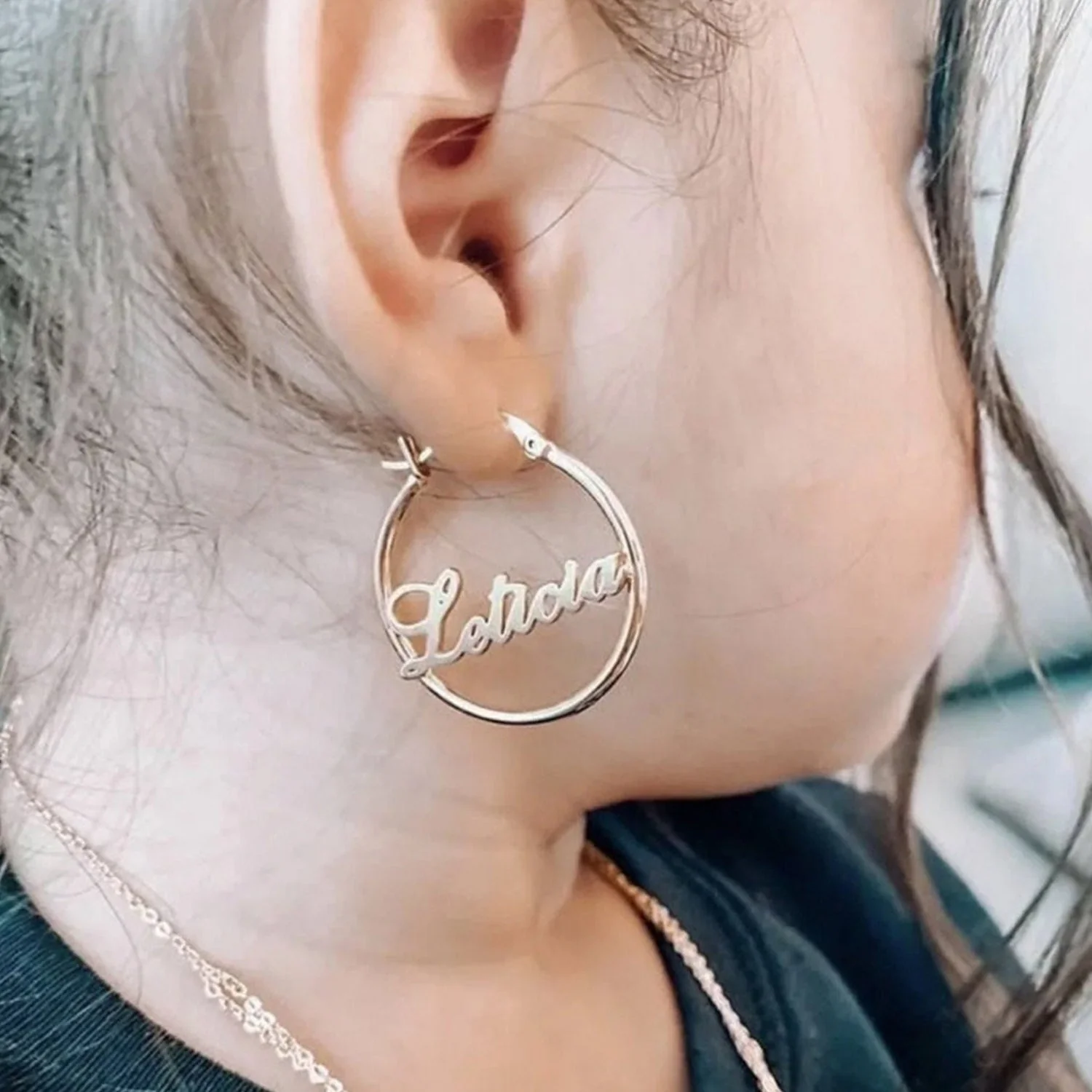 Sterling Silver Personalized Kids Name Earrings - Image 4