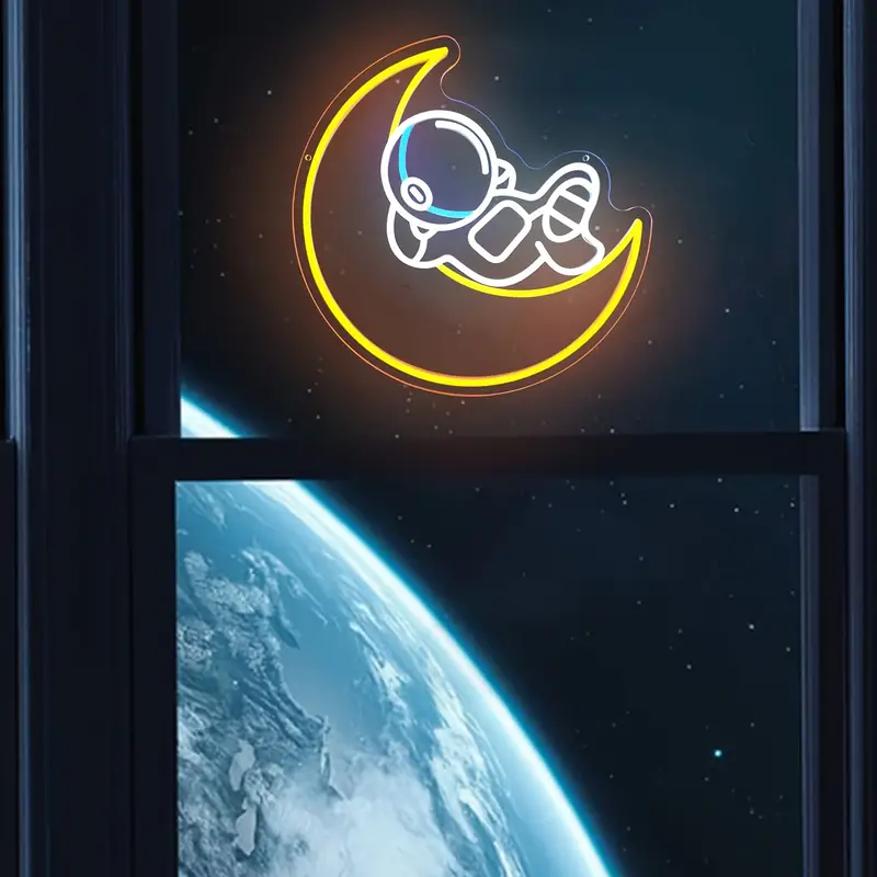 Astronaut on the Moon Neon Sign - Image 5
