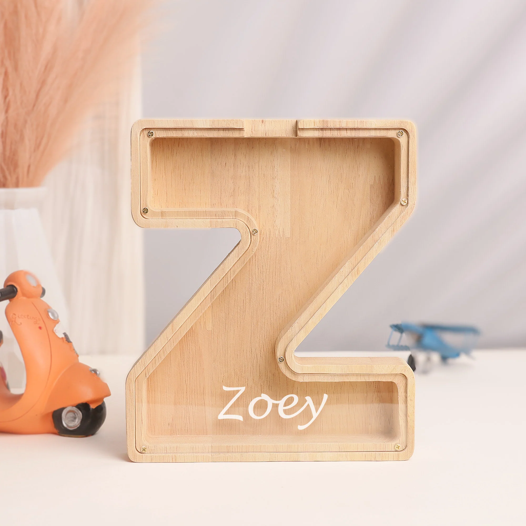 Baby Gift - Wooden Letter Piggy Bank For Kids - Image 5