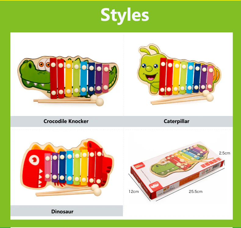 Baby Octave Xylophone Music Nurturing Hand Knocker Toys - Image 2
