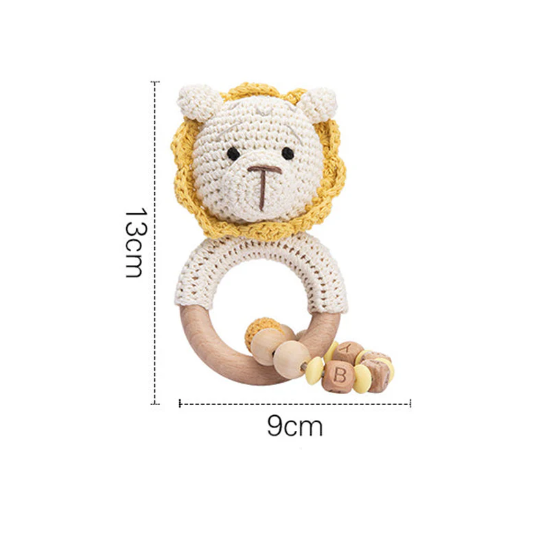 Baby Rattle Lion Toy with Wooden Teeth Ring Bracelet Style - Image 6