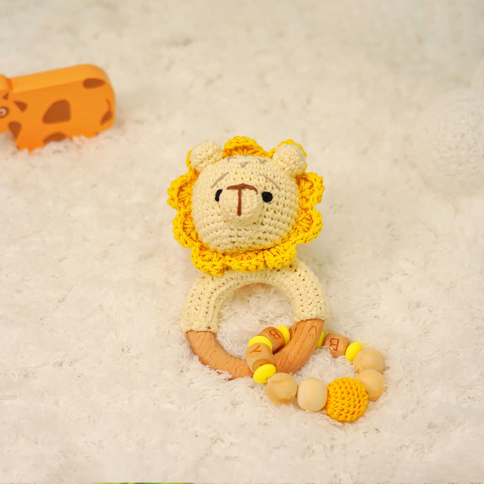 Baby Rattle Shaker Toy with Wooden Teething Ring - Image 13