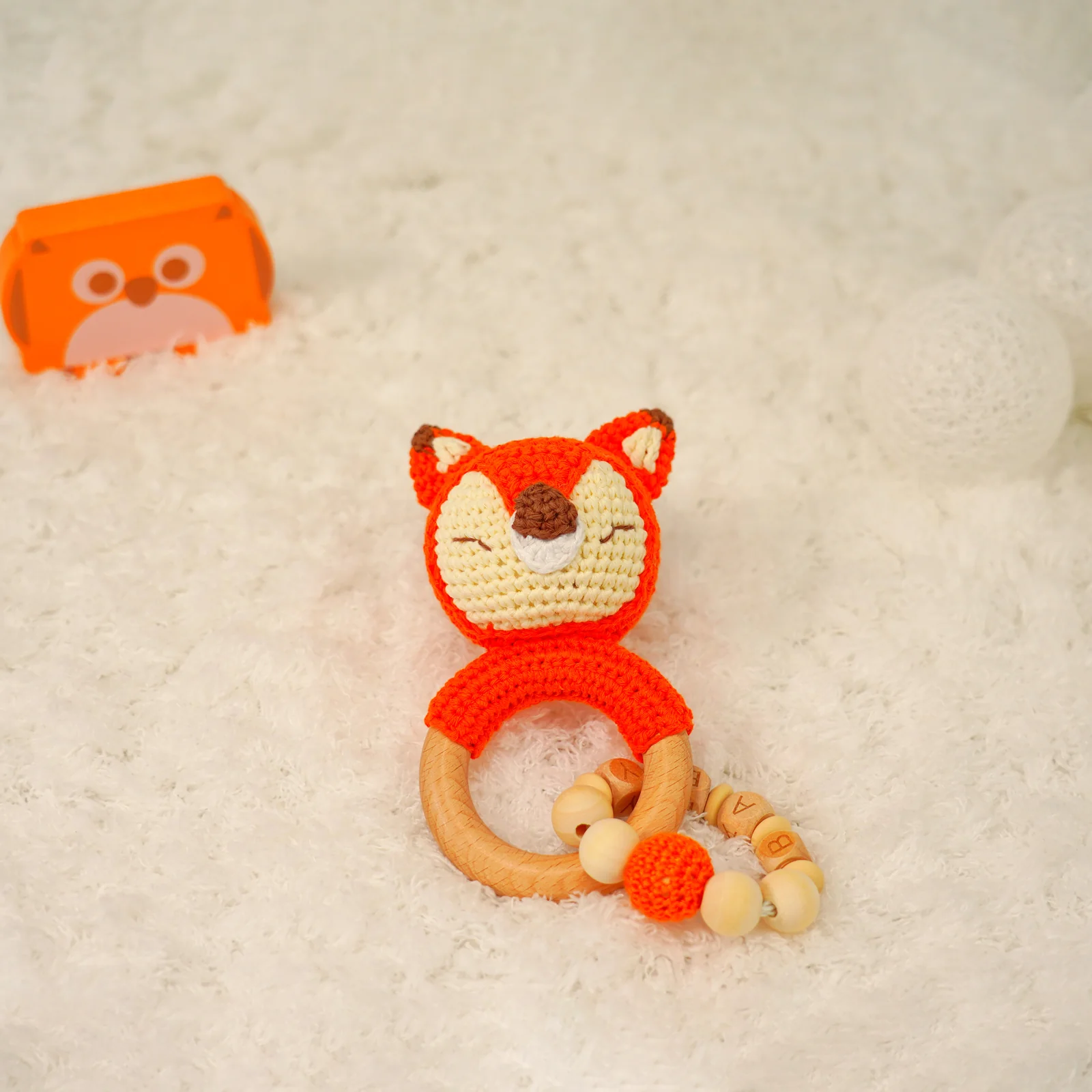 Baby Rattle Shaker Toy with Wooden Teething Ring - Image 15