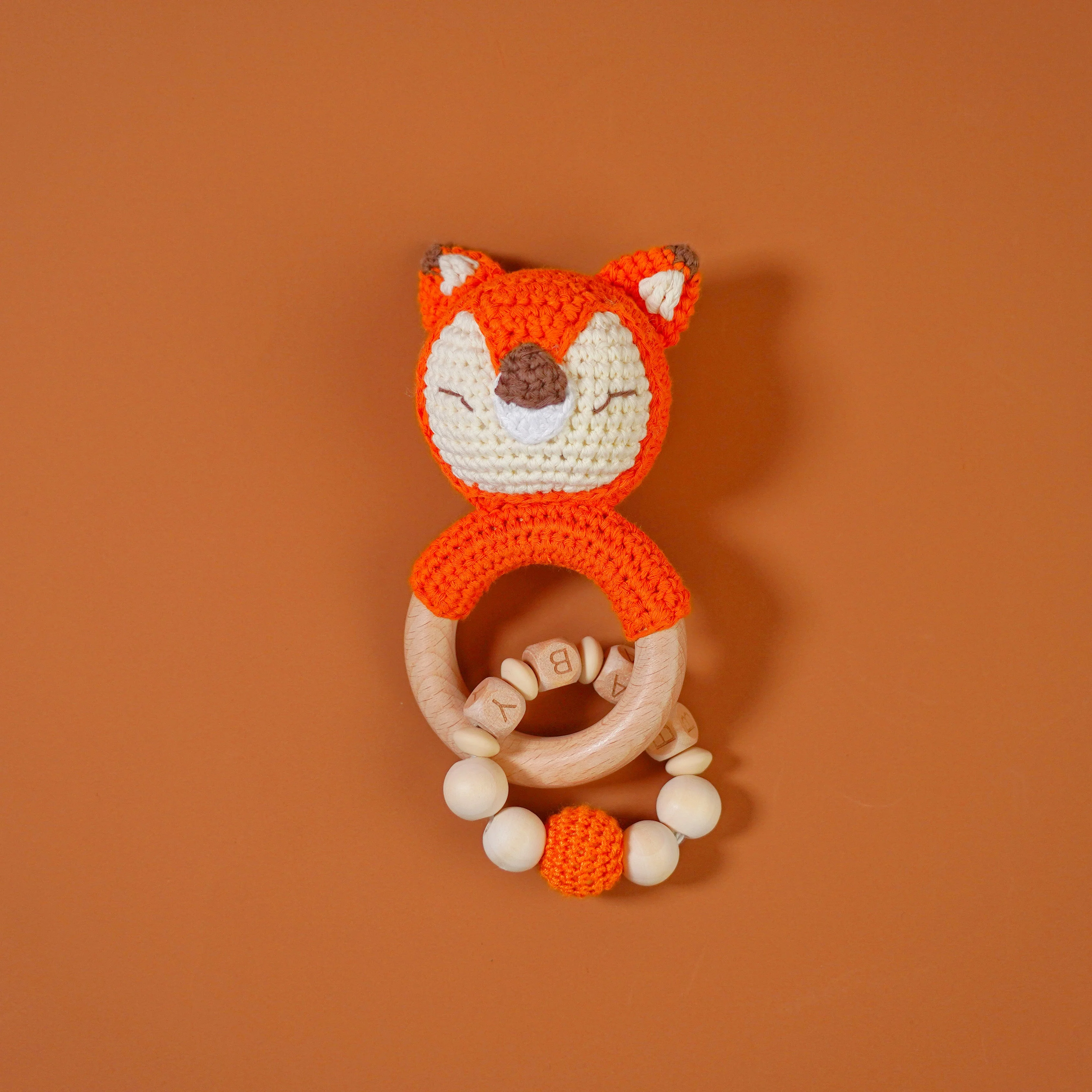 Baby Rattle Shaker Toy with Wooden Teething Ring - Image 16