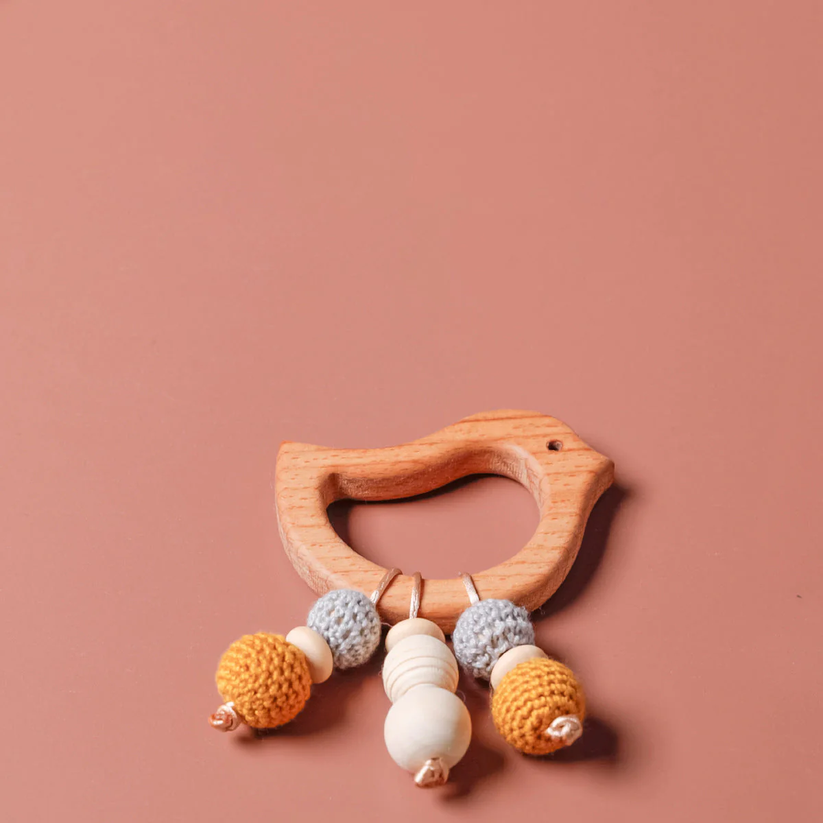 Baby Rattle Shaker Toy with Wooden Teething Ring - Image 24
