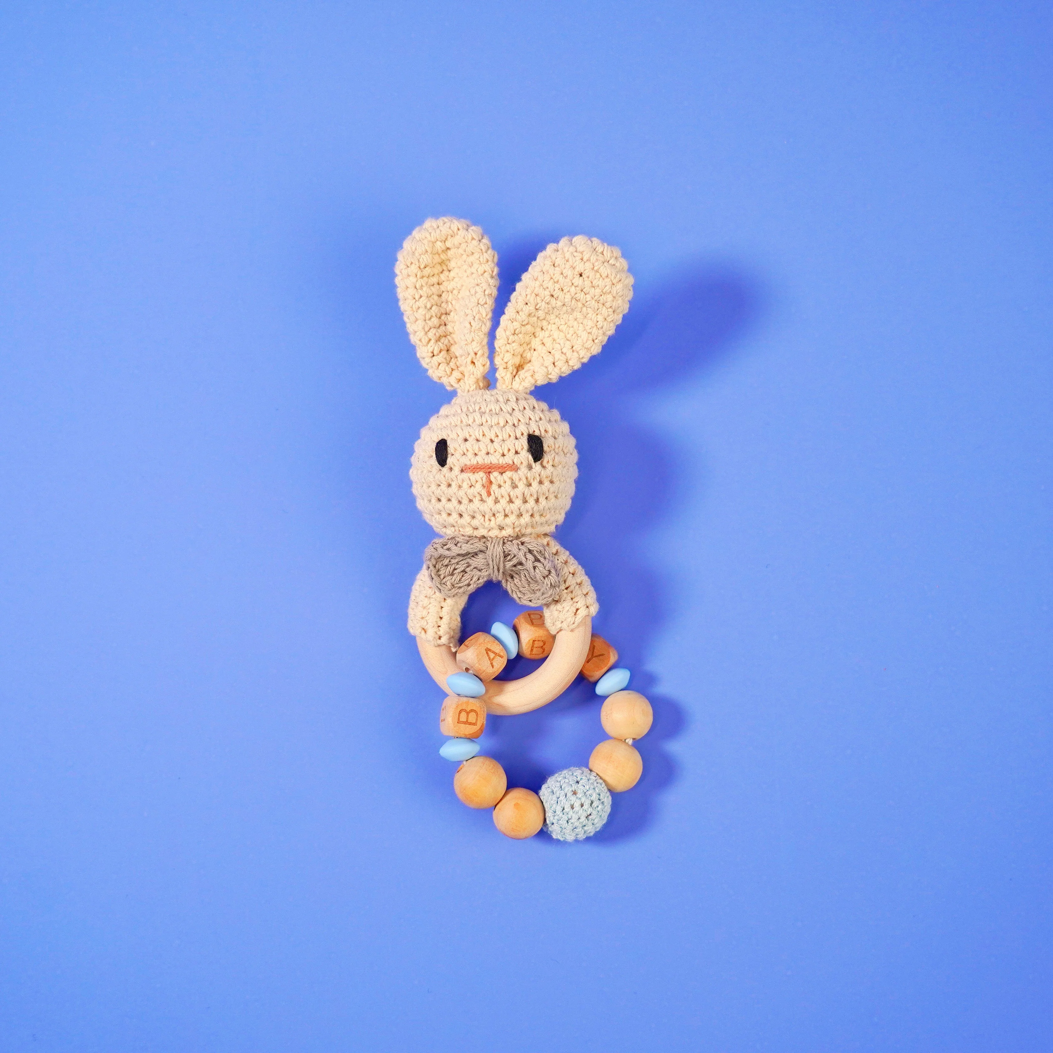 Baby Rattle Shaker Toy with Wooden Teething Ring - Image 3