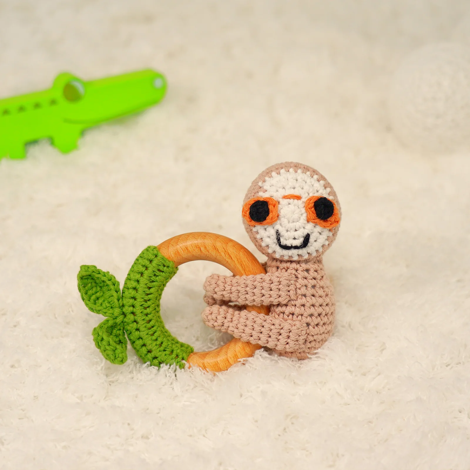 Baby Rattle Shaker Toy with Wooden Teething Ring - Image 5