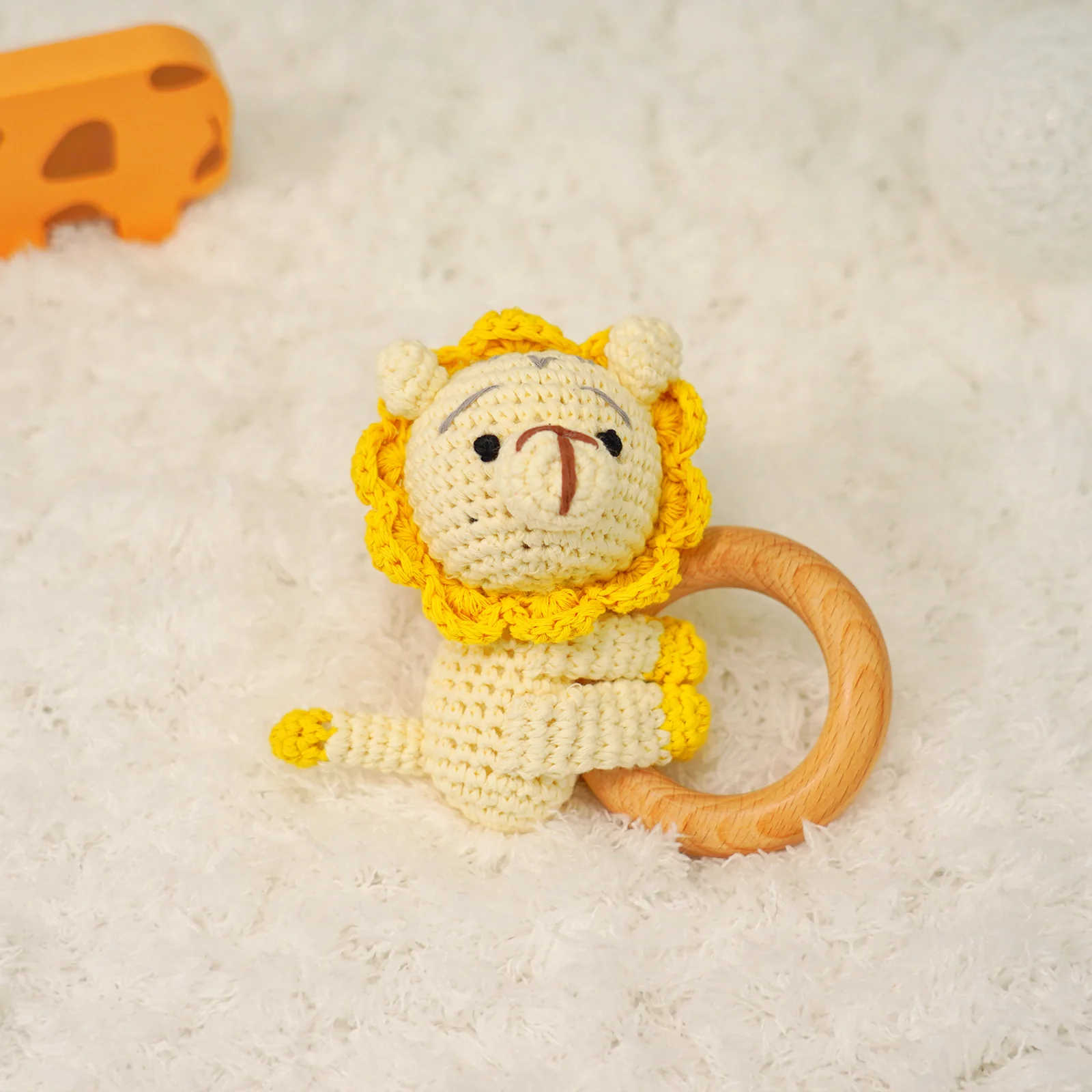 Baby Rattle Shaker Toy with Wooden Teething Ring - Image 7