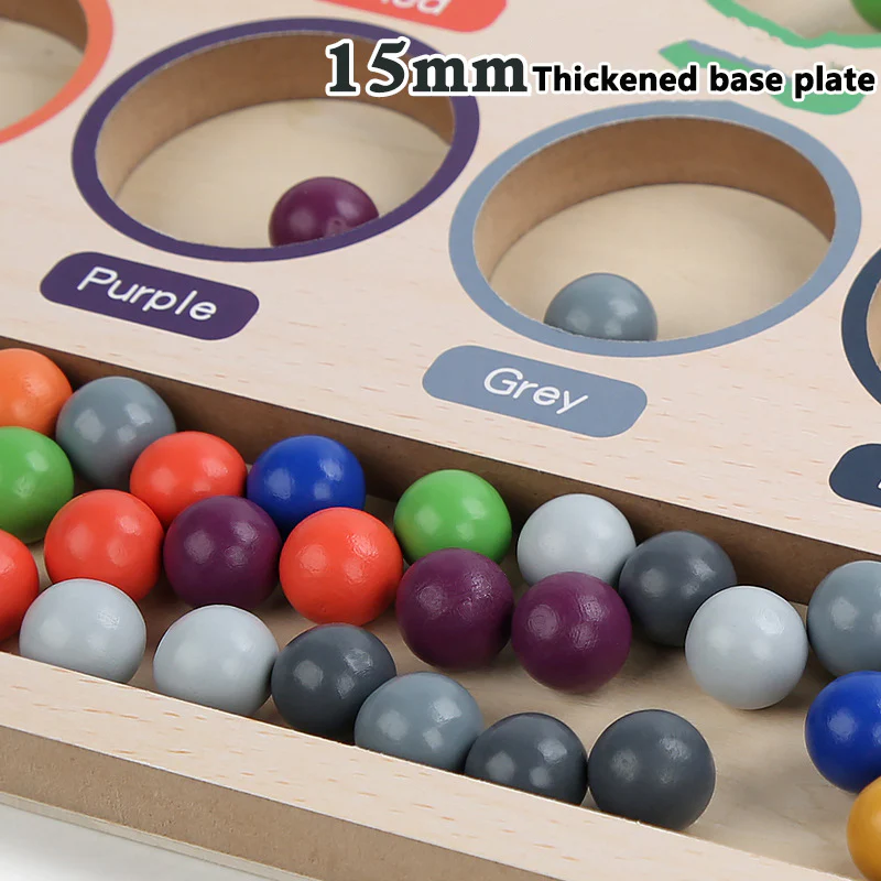 Baby Wooden Clip Beads Color Assortment Counting Boards - Image 4