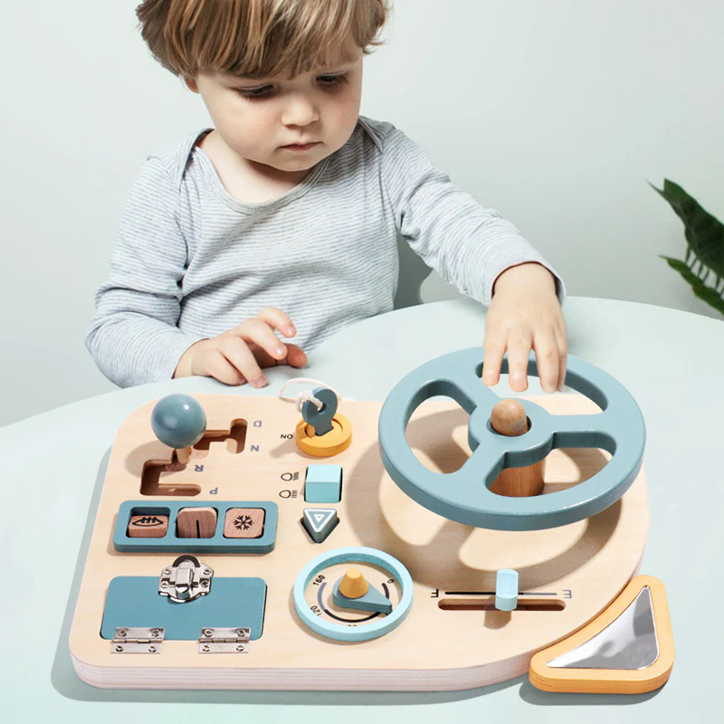 Wooden Car Driving Board Sensory Training Toys - Image 3