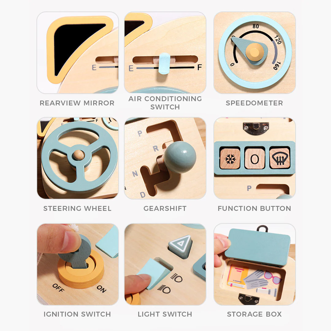 Wooden Car Driving Board Sensory Training Toys - Image 6
