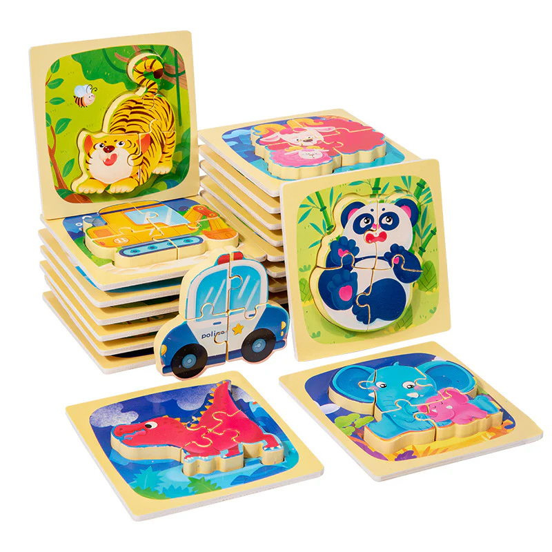 Wooden Cartoon Educational Puzzles (24 Pcs/1 Set) - Image 3