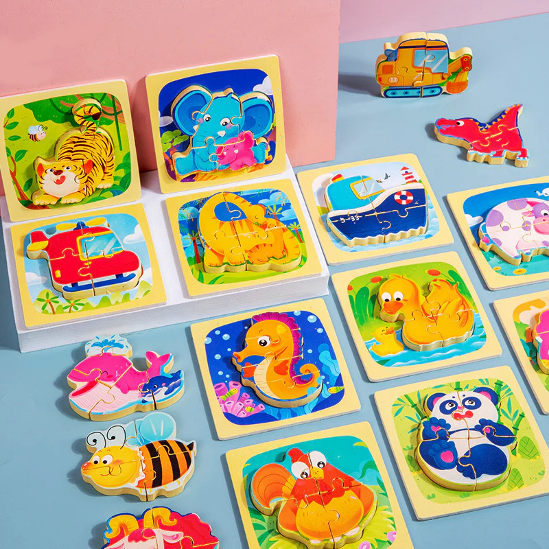 Wooden Cartoon Educational Puzzles (24 Pcs/1 Set) - Image 5