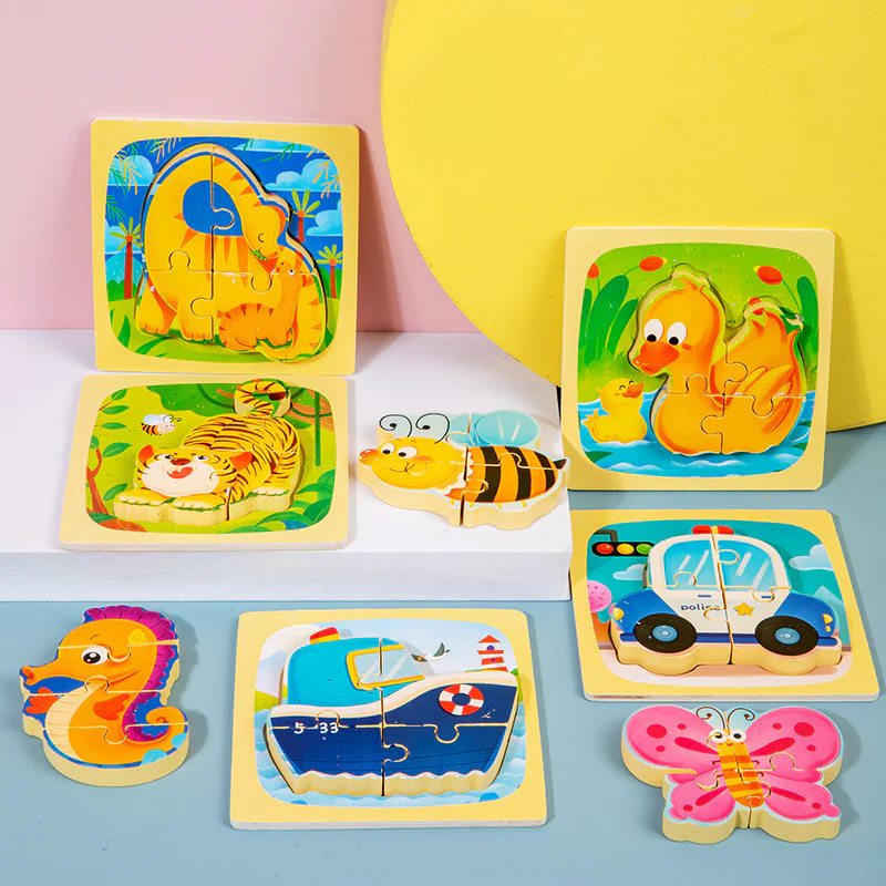 Wooden Cartoon Educational Puzzles (24 Pcs/1 Set) - Image 6