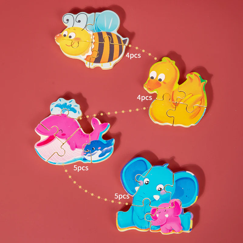 Wooden Cartoon Educational Puzzles (24 Pcs/1 Set) - Image 7