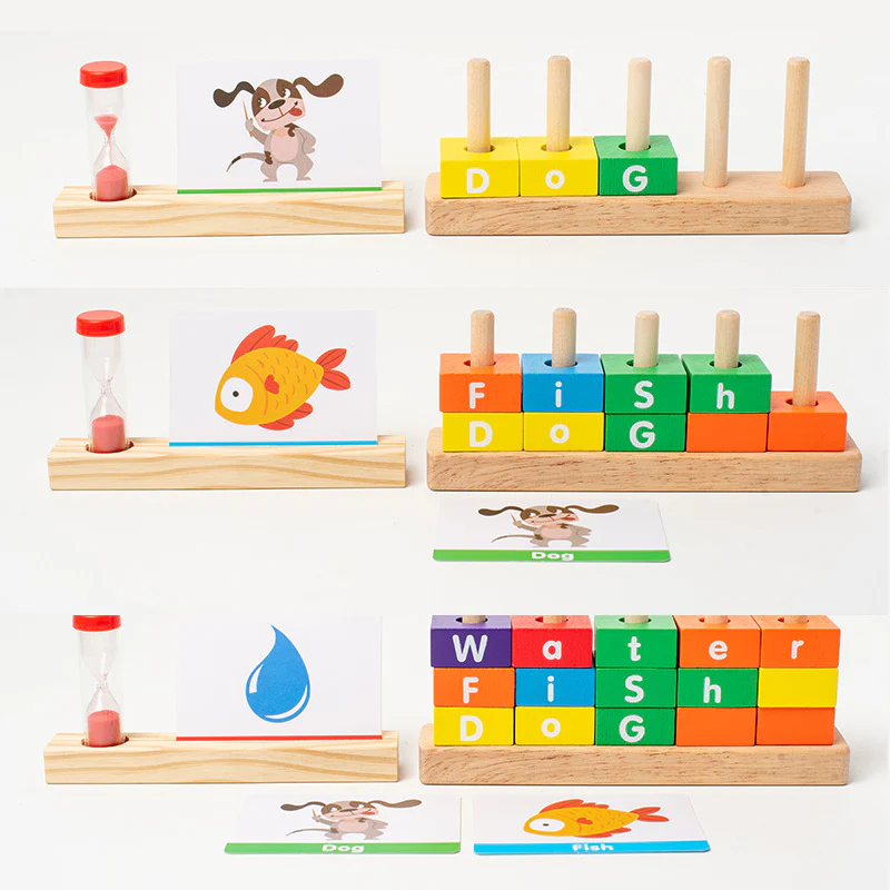 Children's Wooden Alphabet Matching Building Blocks Educational Toys - Image 5