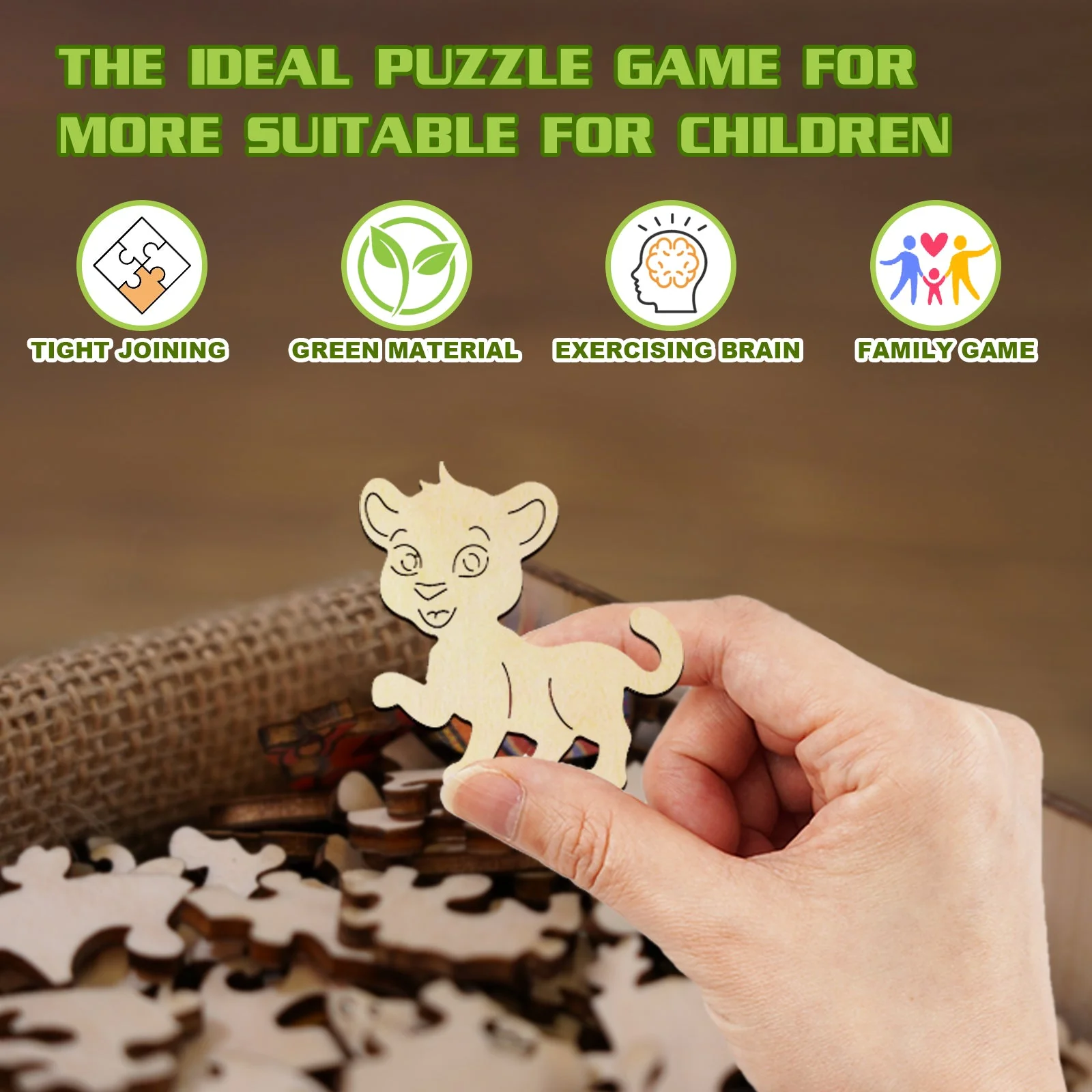 Kids Early Learning Wooden Leopard Puzzle - Image 5