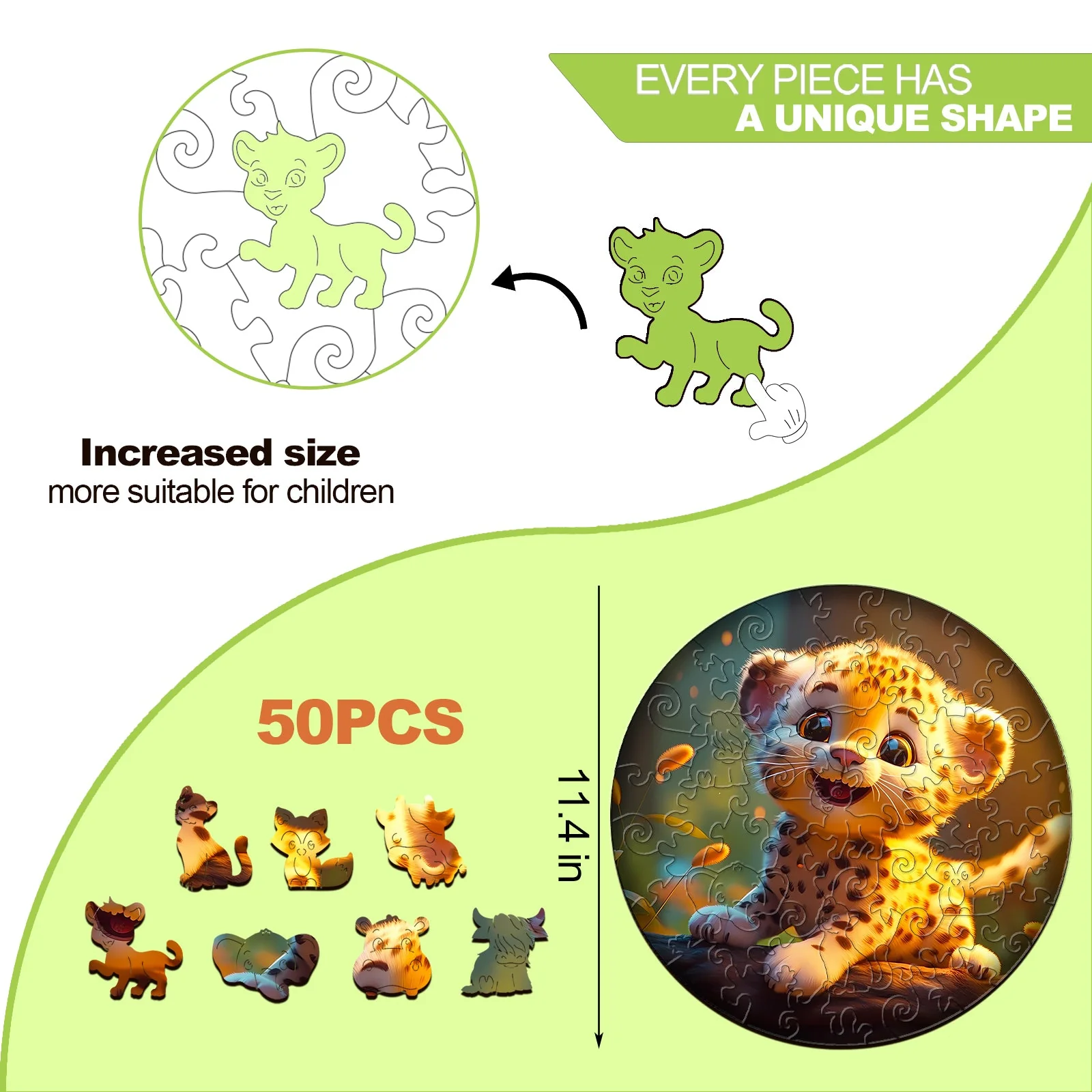 Kids Early Learning Wooden Leopard Puzzle - Image 6