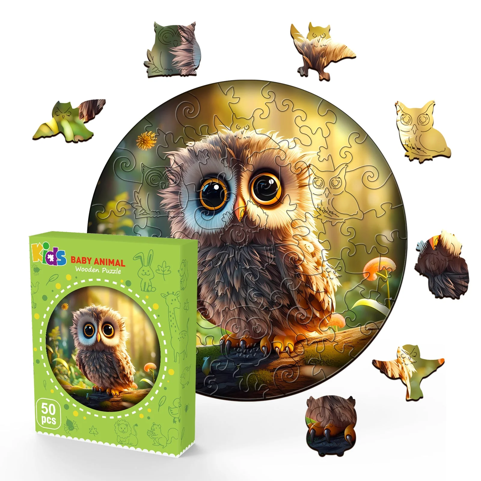 Kids Early Learning Wooden Owl Puzzle - Image 3