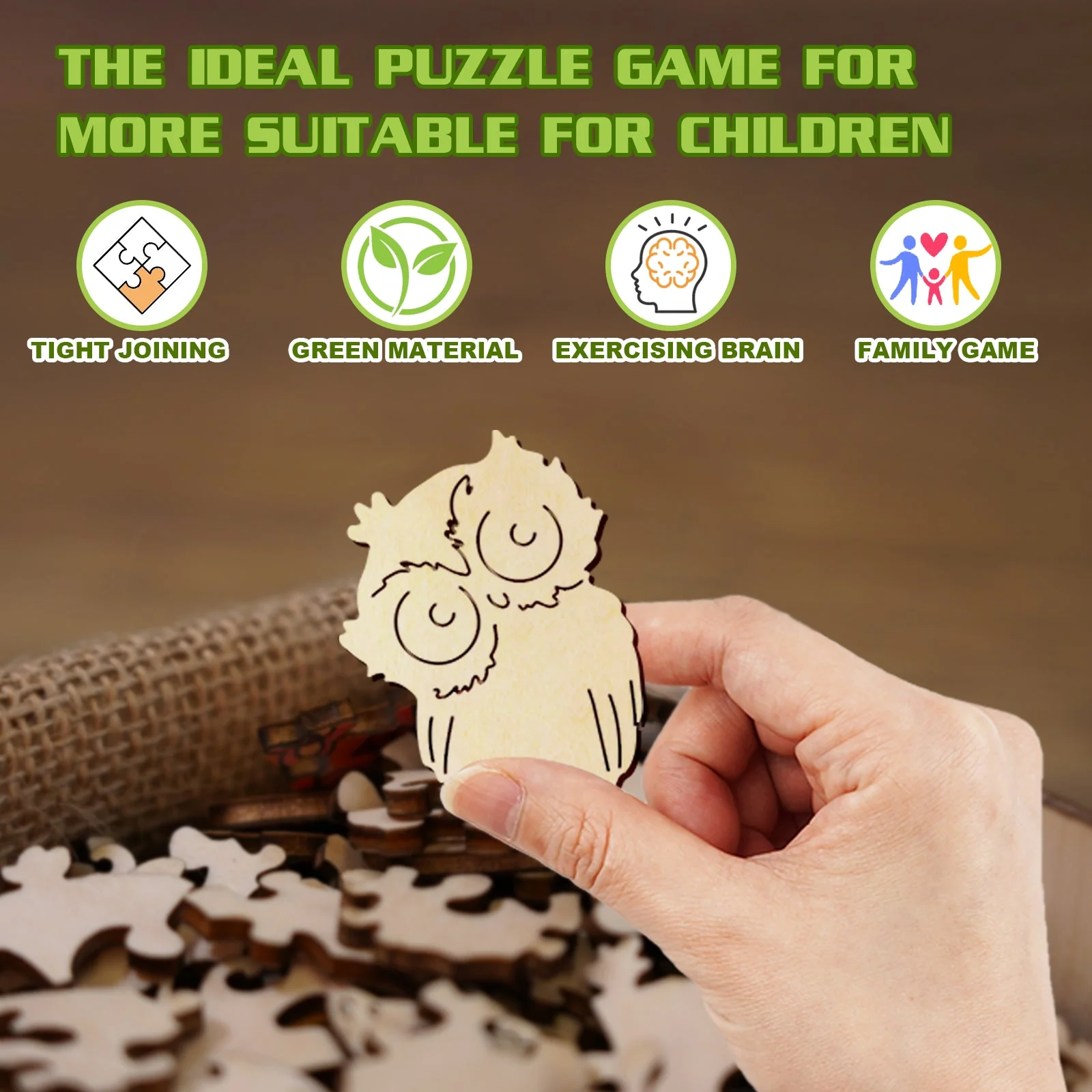 Kids Early Learning Wooden Owl Puzzle - Image 5