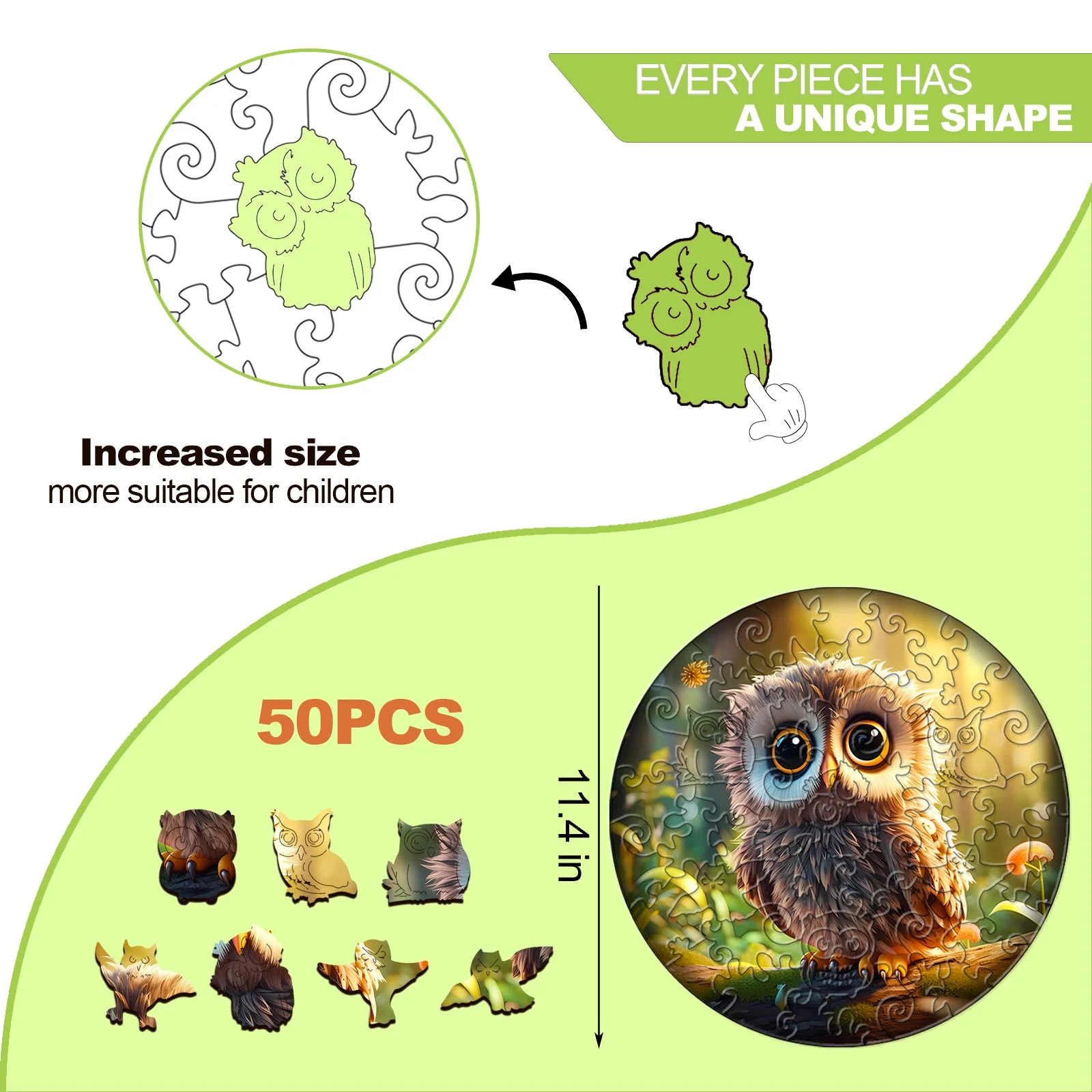 Kids Early Learning Wooden Owl Puzzle - Image 6