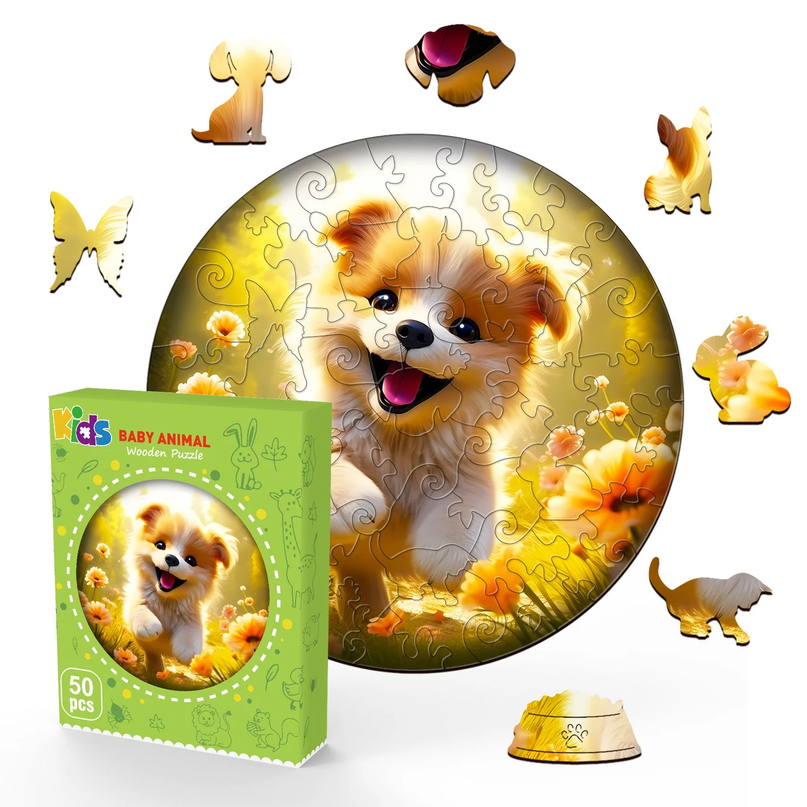 Kids Early Learning Wooden Puppy Puzzle - Image 3